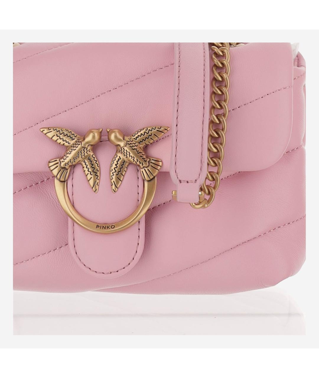 PINKO Розовая кожаная сумка через плечо, фото 4