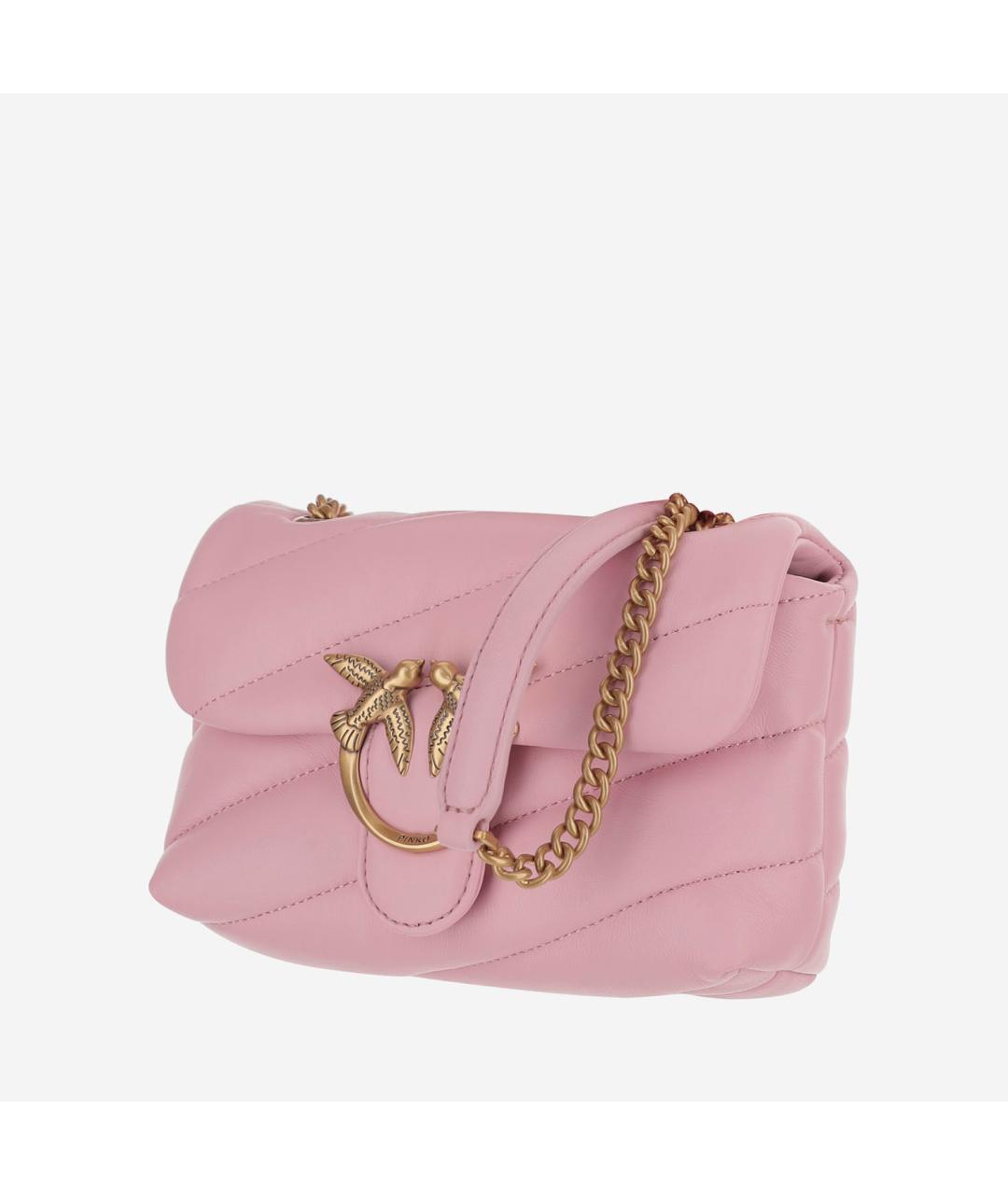 PINKO Розовая кожаная сумка через плечо, фото 2