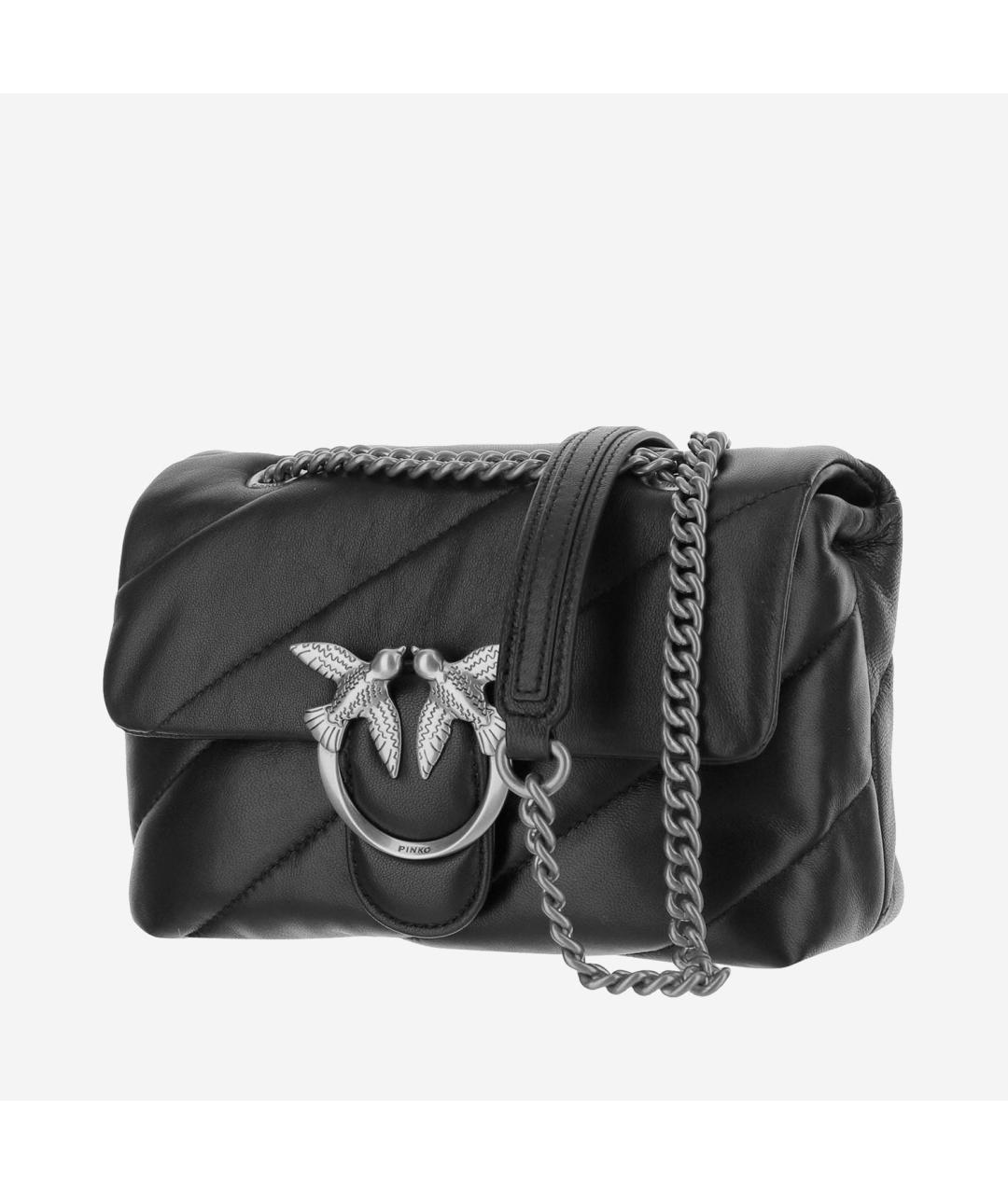 PINKO Черная кожаная сумка через плечо, фото 2