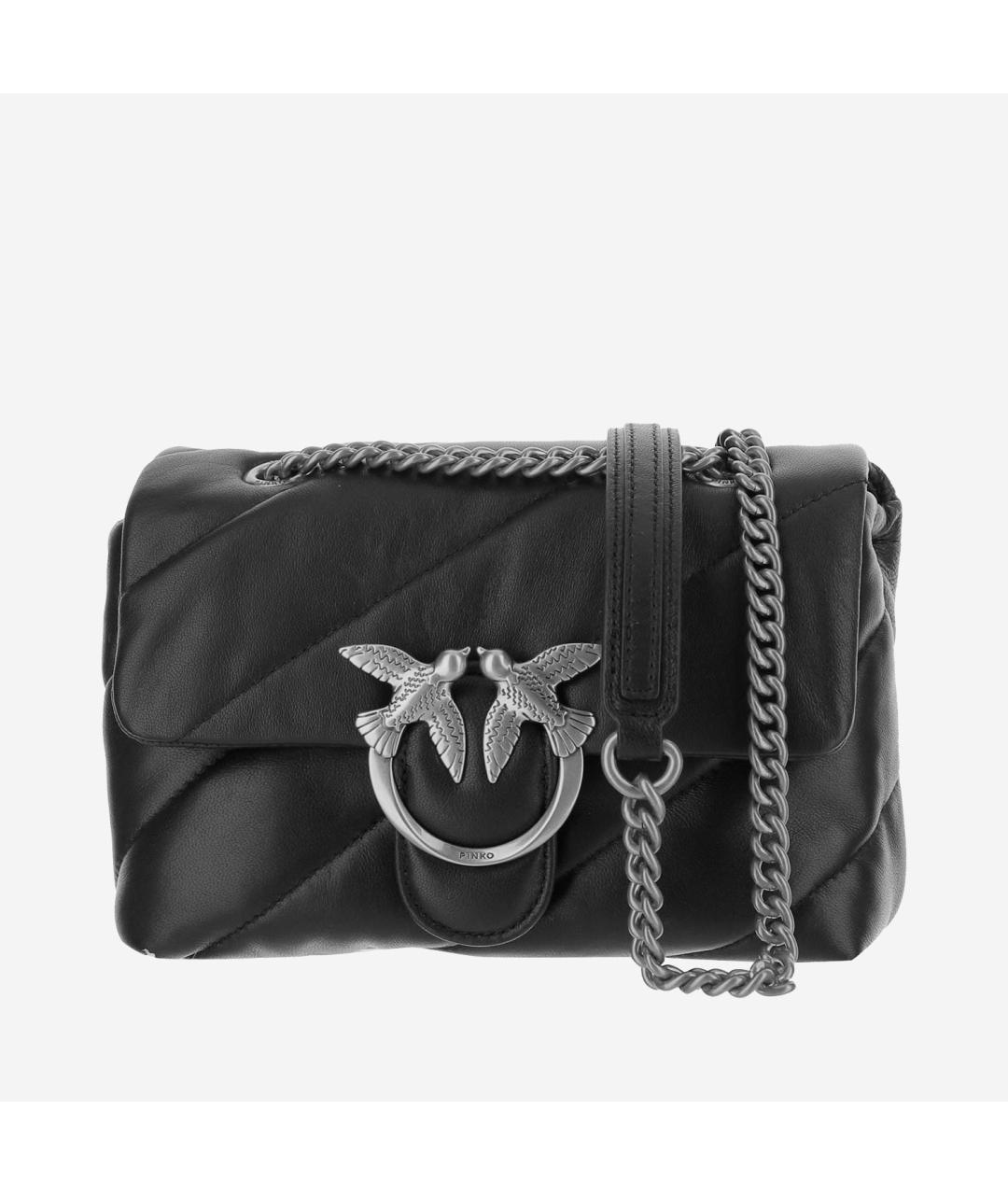 PINKO Черная кожаная сумка через плечо, фото 5