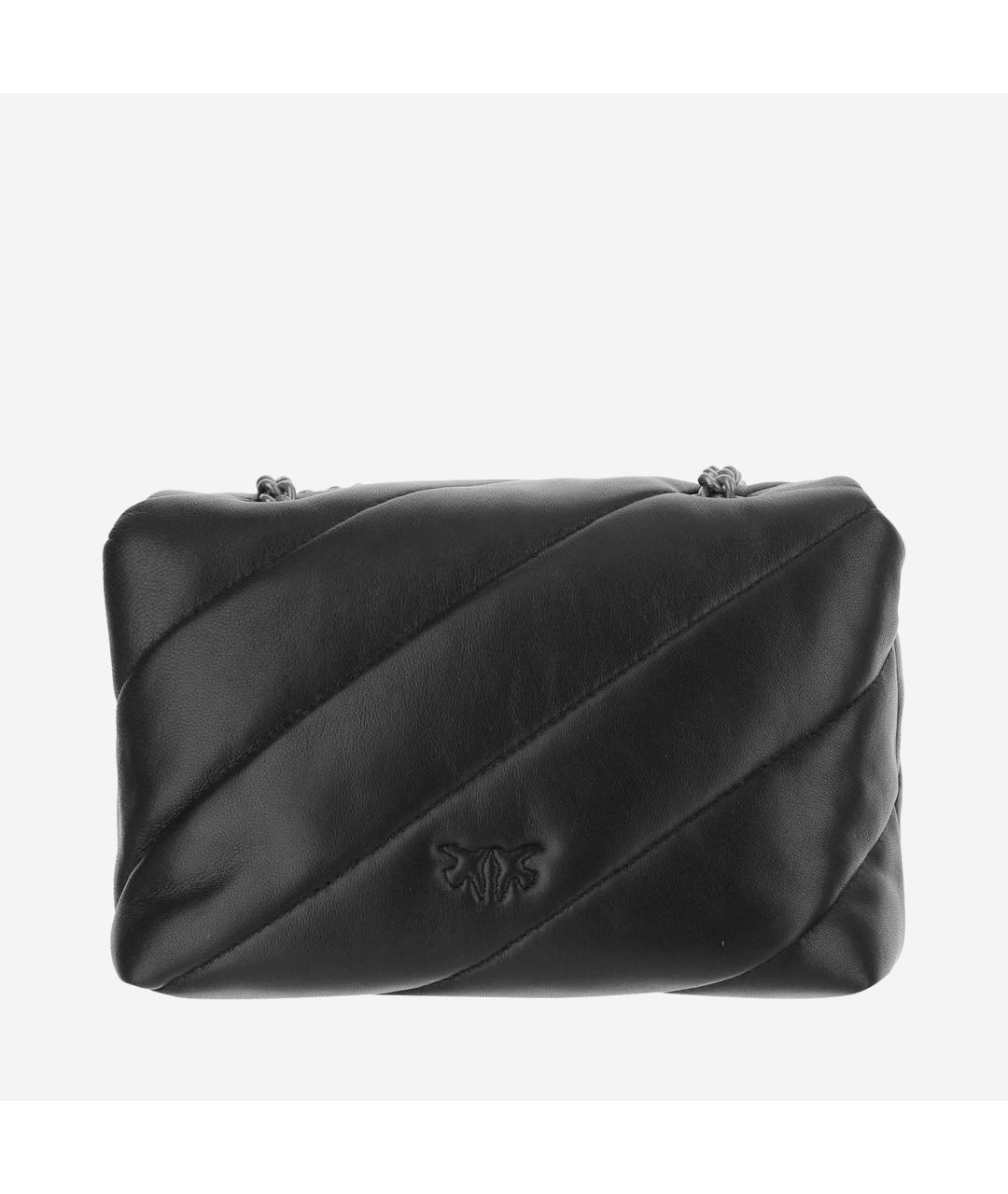 PINKO Черная кожаная сумка через плечо, фото 3