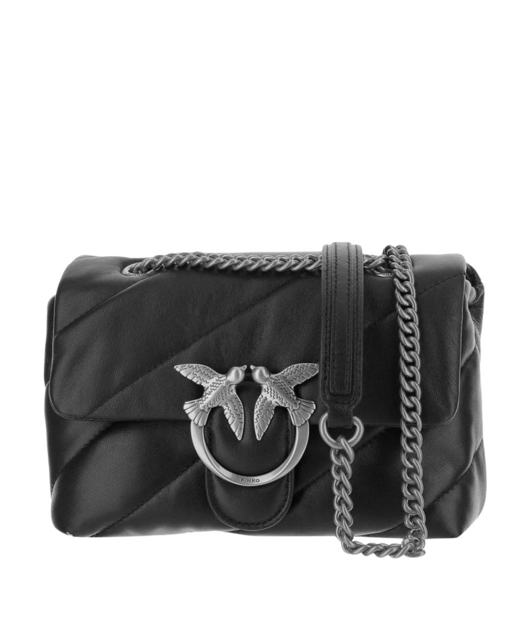 PINKO Черная кожаная сумка через плечо, фото 1