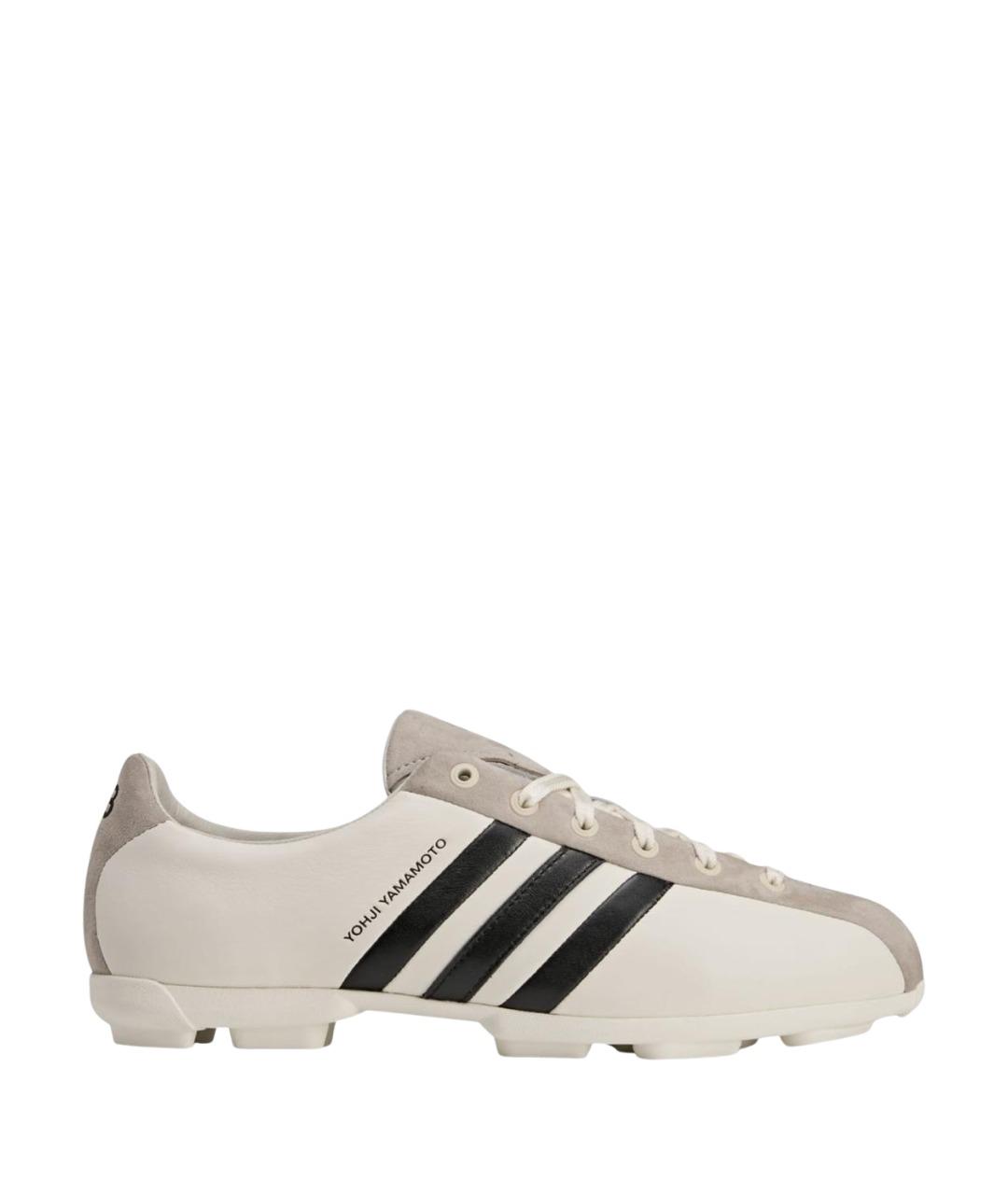 Y-3 Бежевые кожаные низкие кроссовки / кеды, фото 1