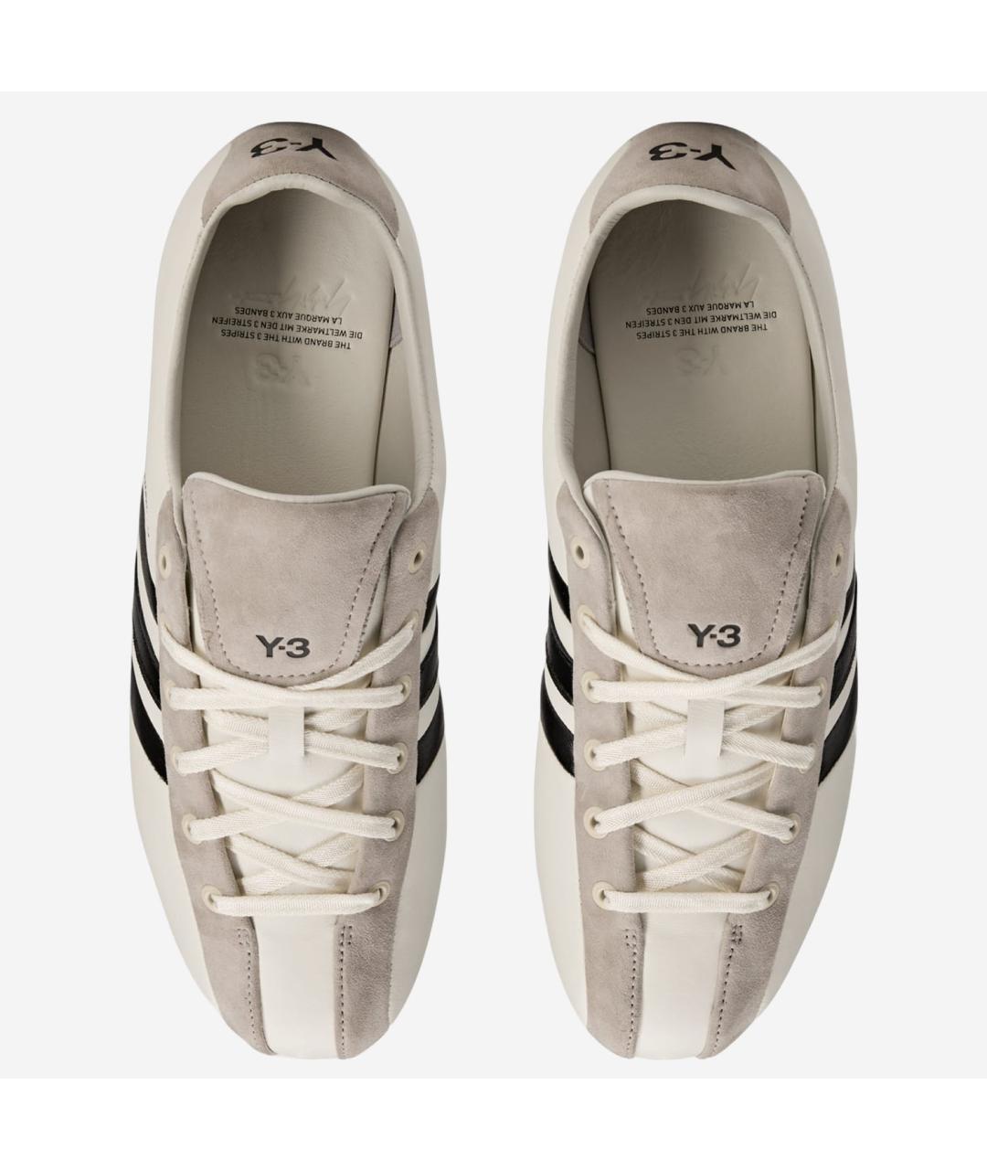 Y-3 Бежевые кожаные низкие кроссовки / кеды, фото 2