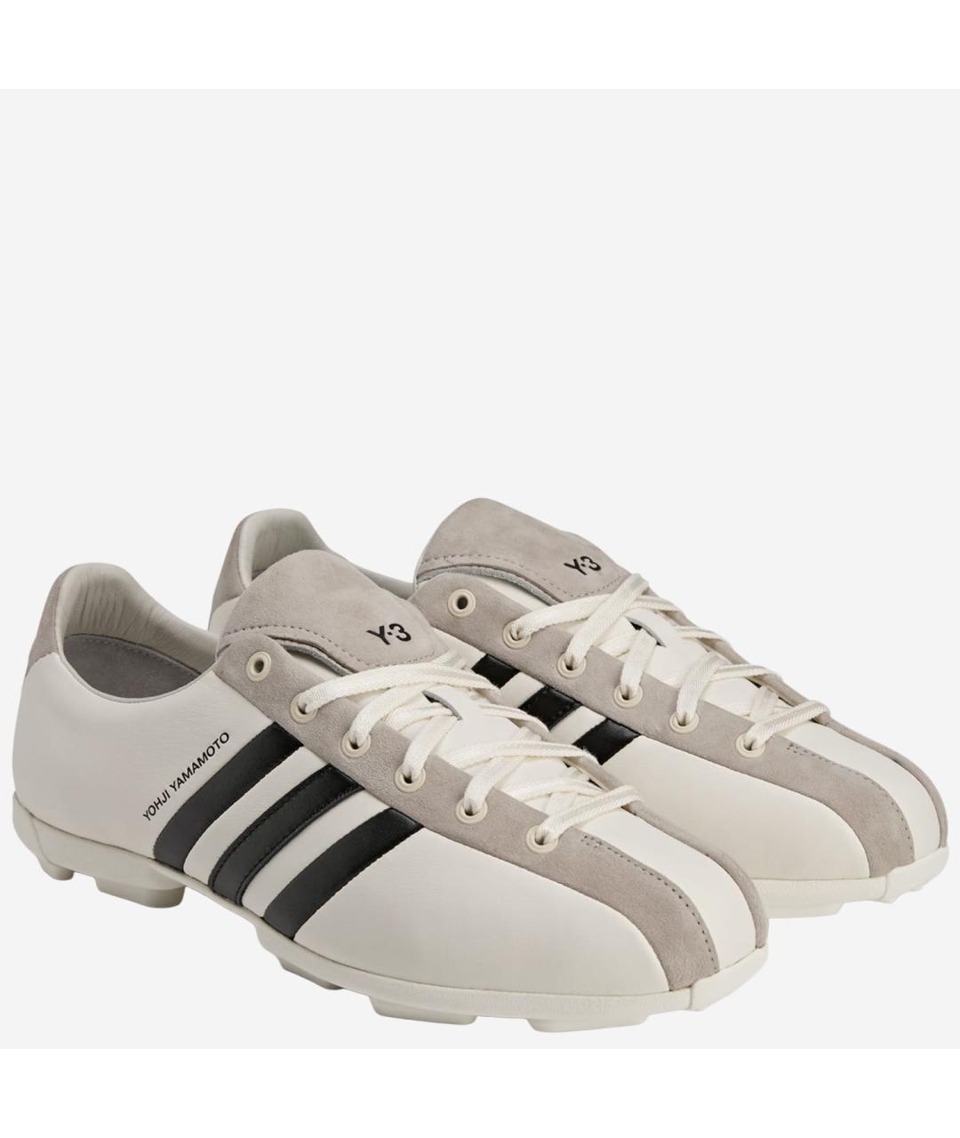 Y-3 Бежевые кожаные низкие кроссовки / кеды, фото 3