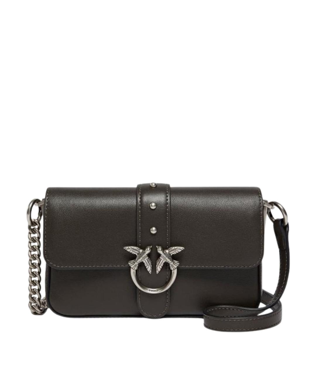PINKO Черная кожаная сумка через плечо, фото 1