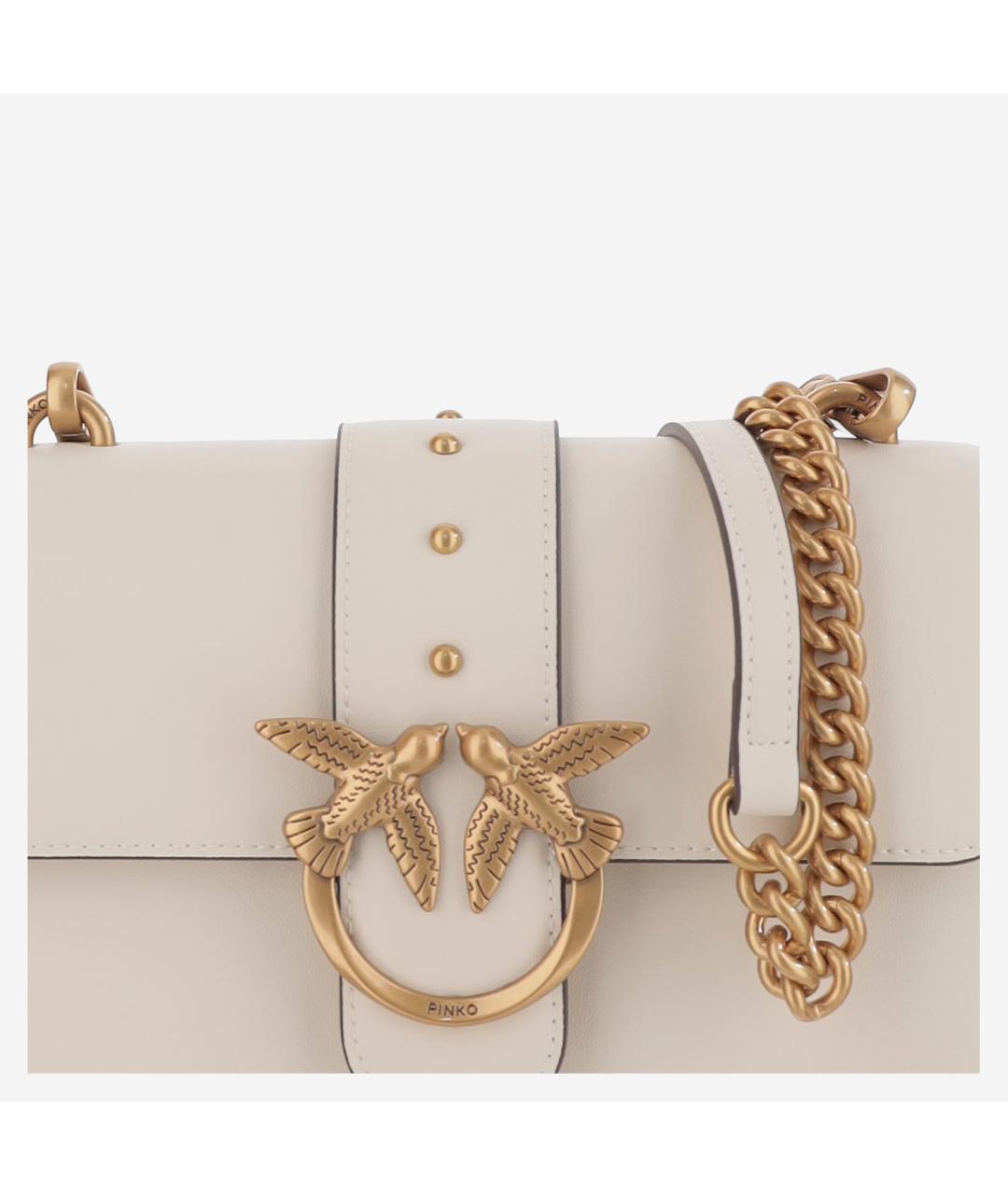 PINKO Белая кожаная сумка через плечо, фото 4