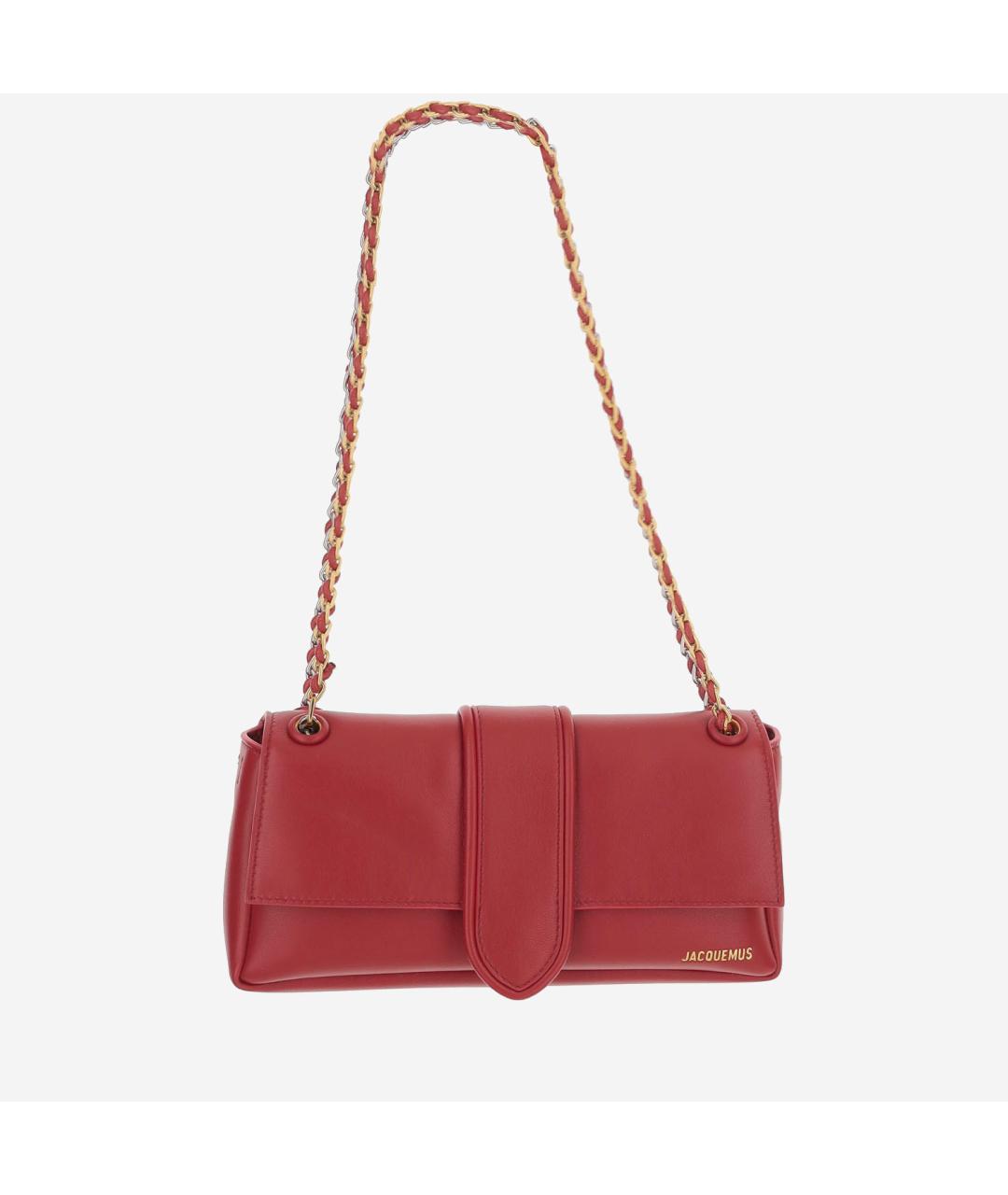 JACQUEMUS Красная кожаная сумка через плечо, фото 5