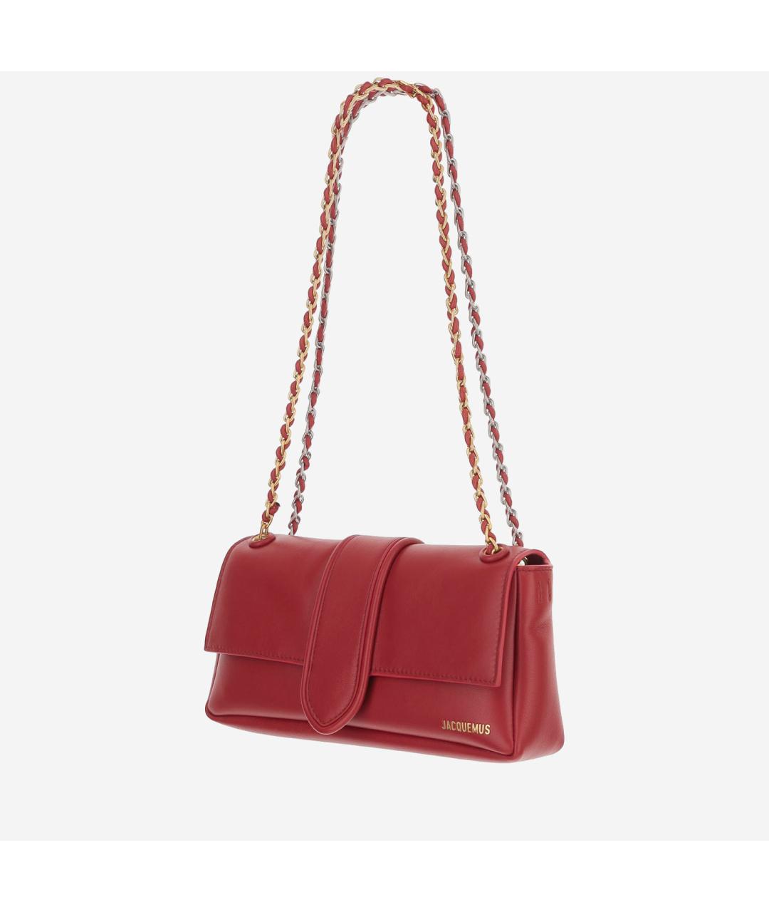 JACQUEMUS Красная кожаная сумка через плечо, фото 2