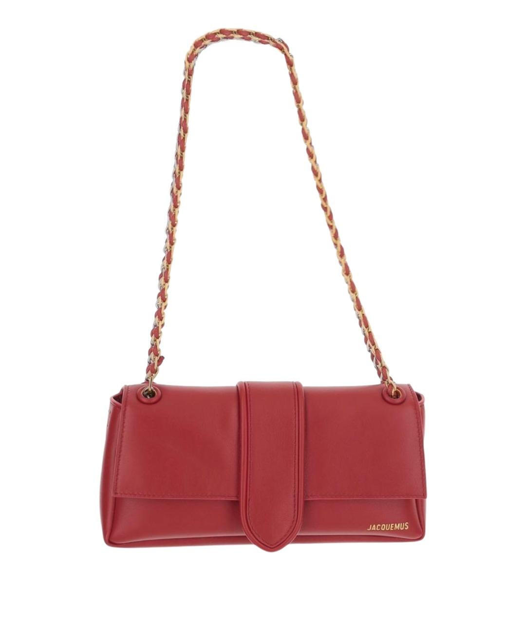 JACQUEMUS Красная кожаная сумка через плечо, фото 1