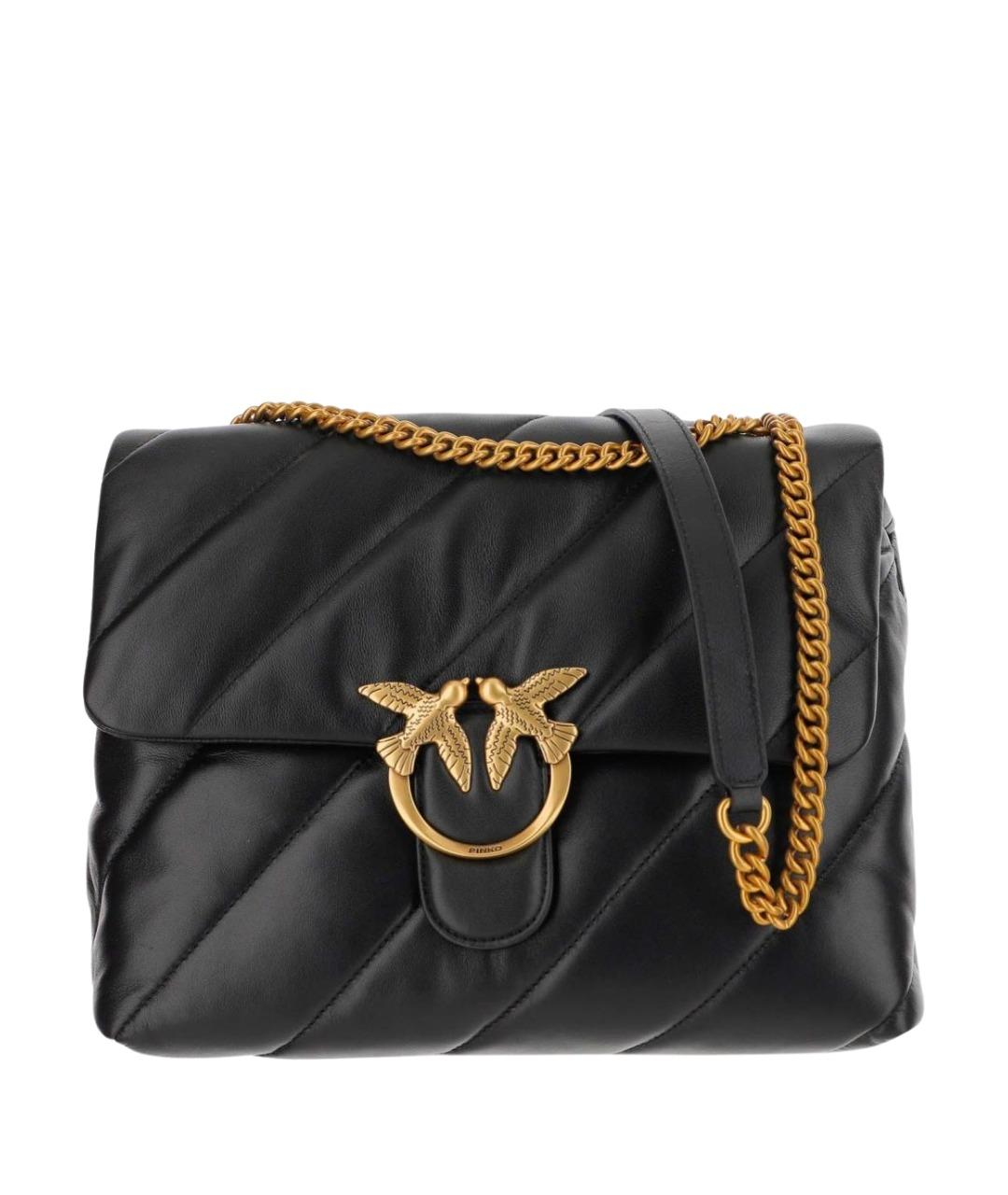 PINKO Черная кожаная сумка через плечо, фото 1