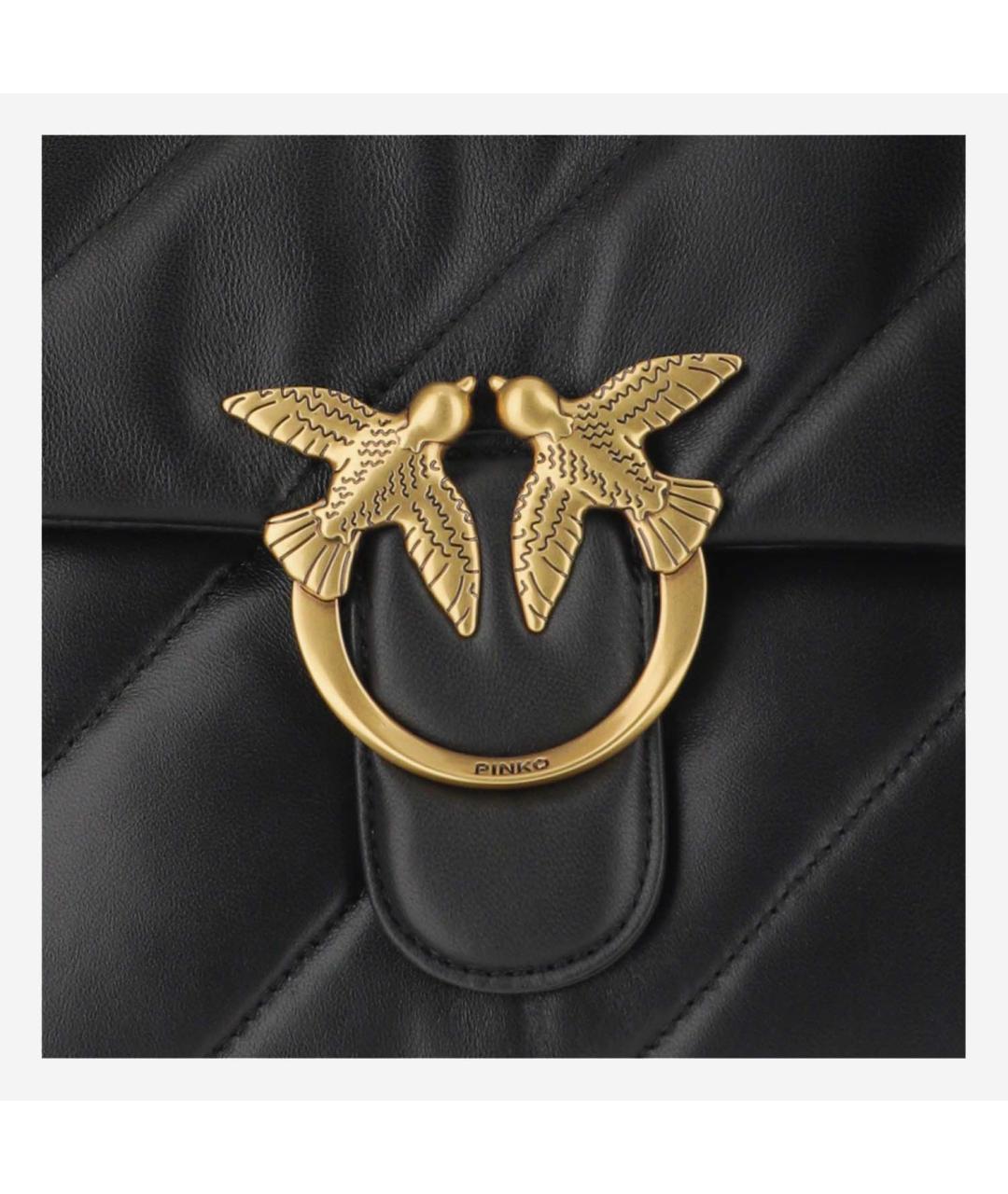 PINKO Черная кожаная сумка через плечо, фото 4