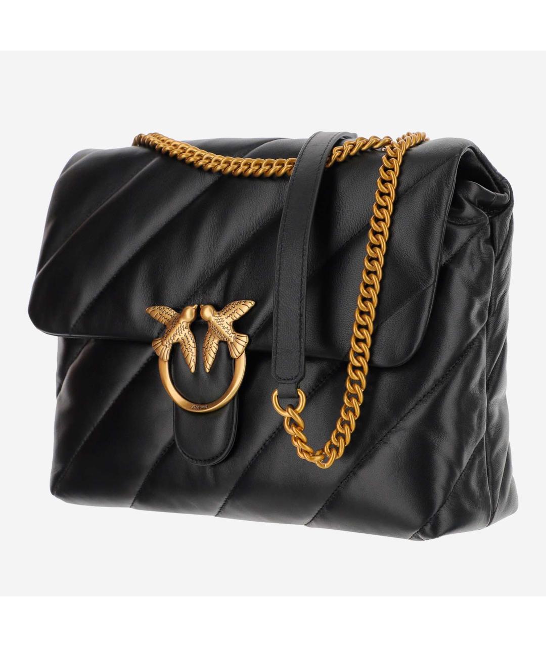 PINKO Черная кожаная сумка через плечо, фото 2