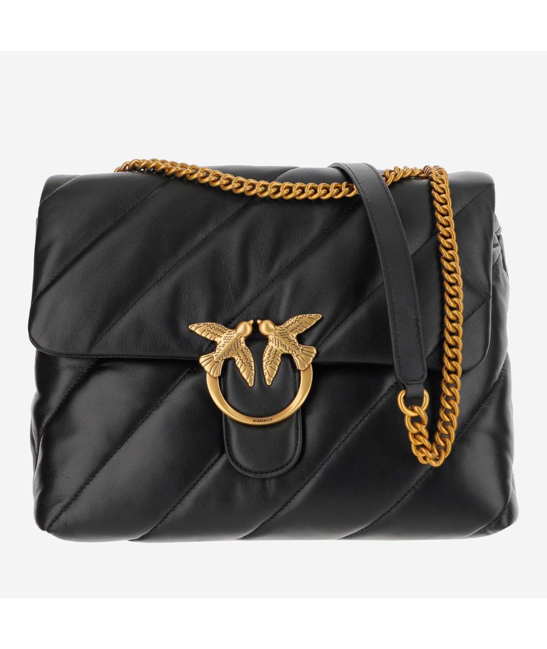 PINKO Черная кожаная сумка через плечо, фото 5