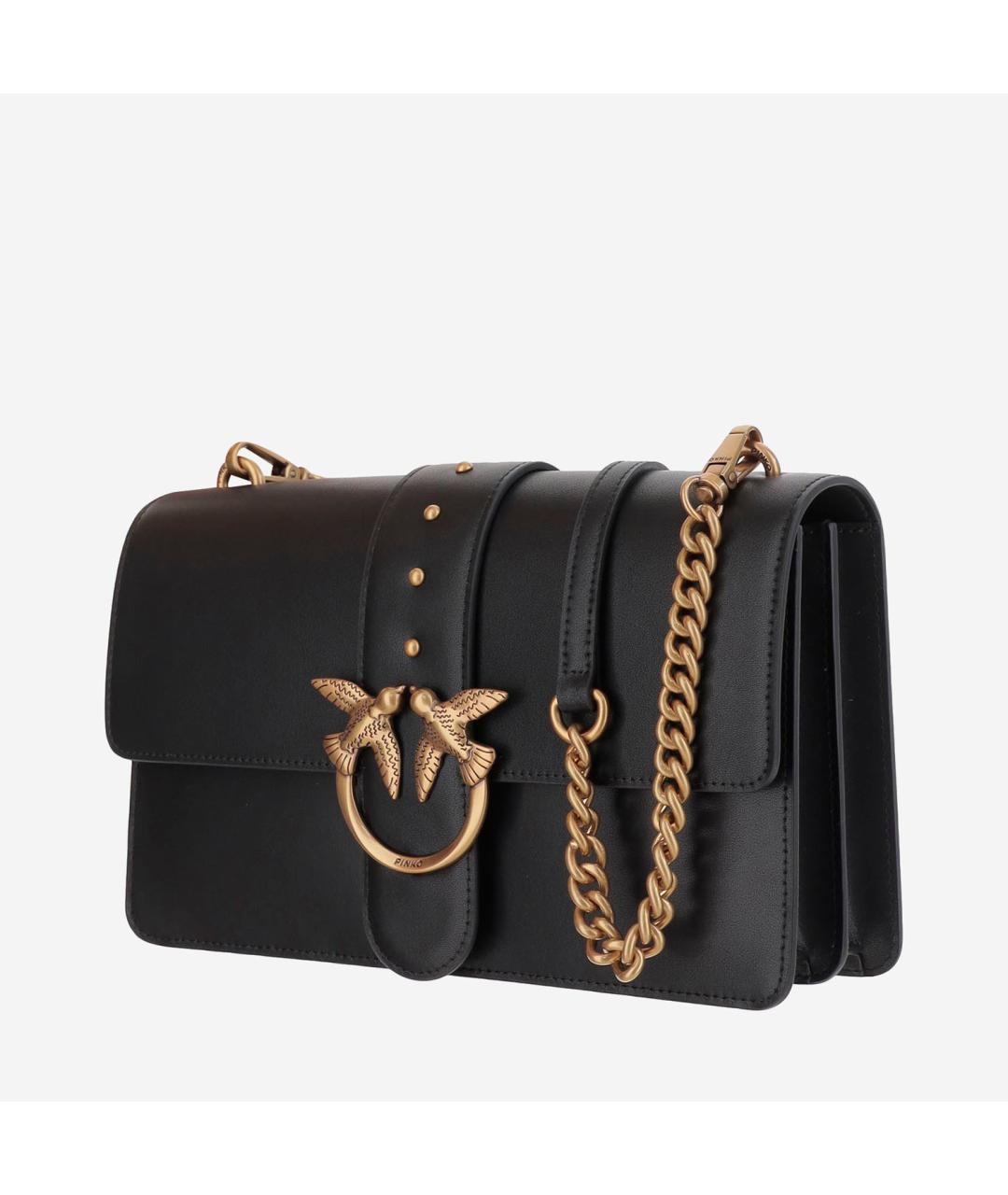 PINKO Черная кожаная сумка через плечо, фото 2