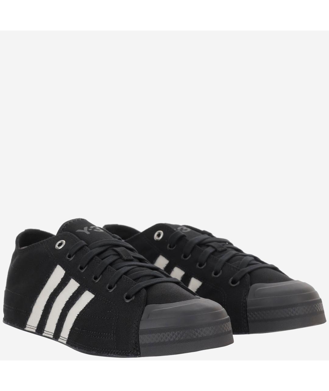 Y-3 Черные текстильные низкие кроссовки / кеды, фото 3