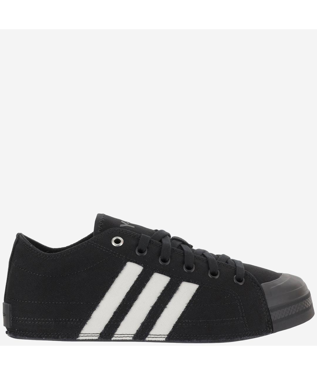 Y-3 Черные текстильные низкие кроссовки / кеды, фото 6