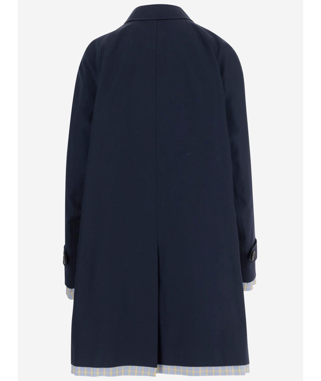 MIU MIU Темно-синий хлопковый тренч/плащ, фото 2