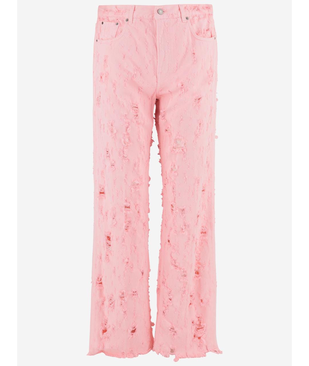 HAIKURE Розовые хлопковые прямые джинсы, фото 4