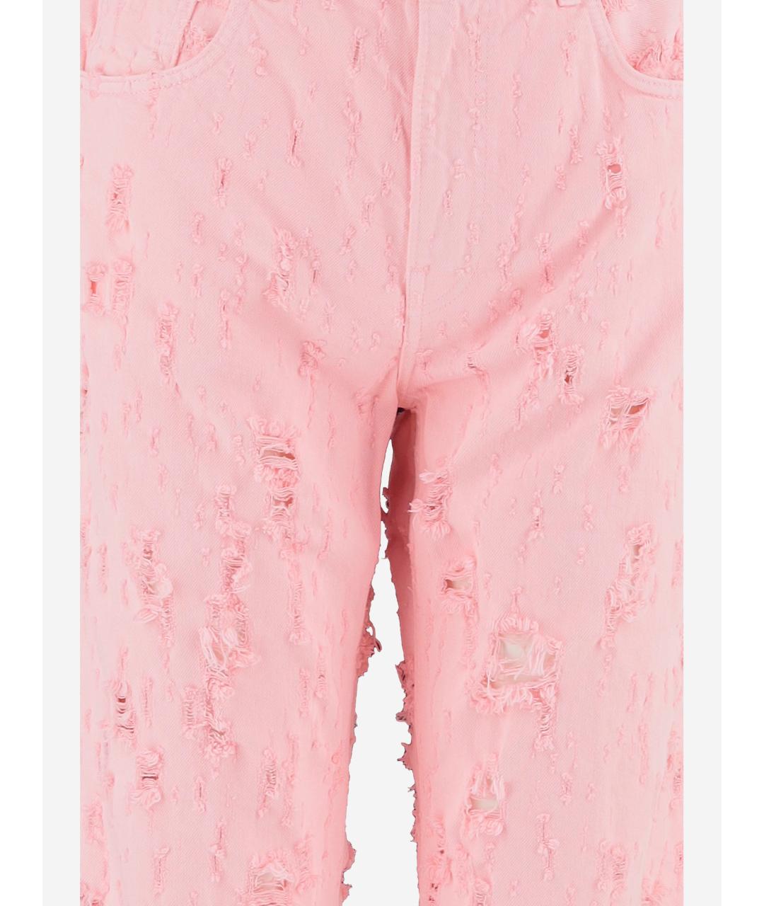 HAIKURE Розовые хлопковые прямые джинсы, фото 3