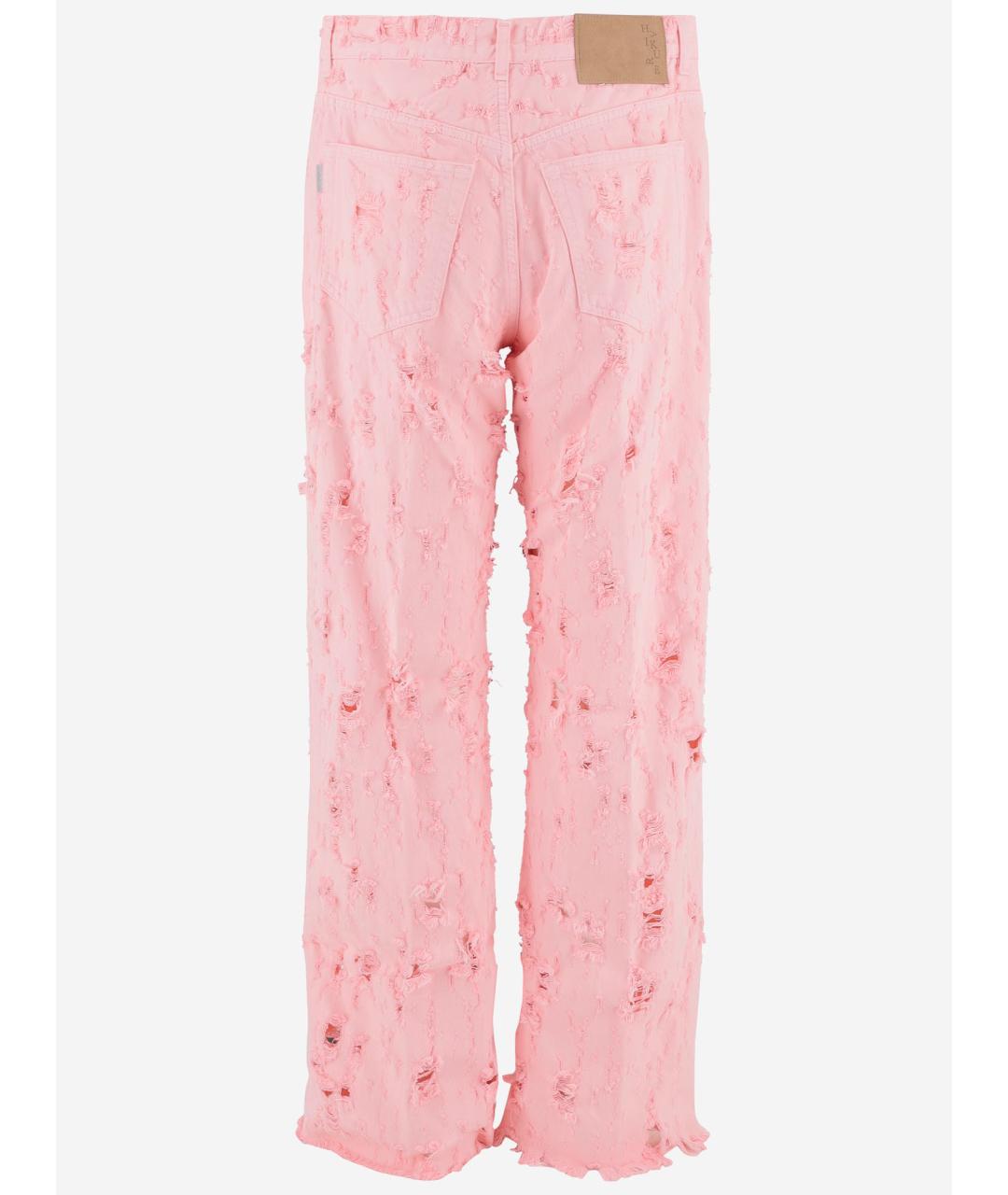 HAIKURE Розовые хлопковые прямые джинсы, фото 2