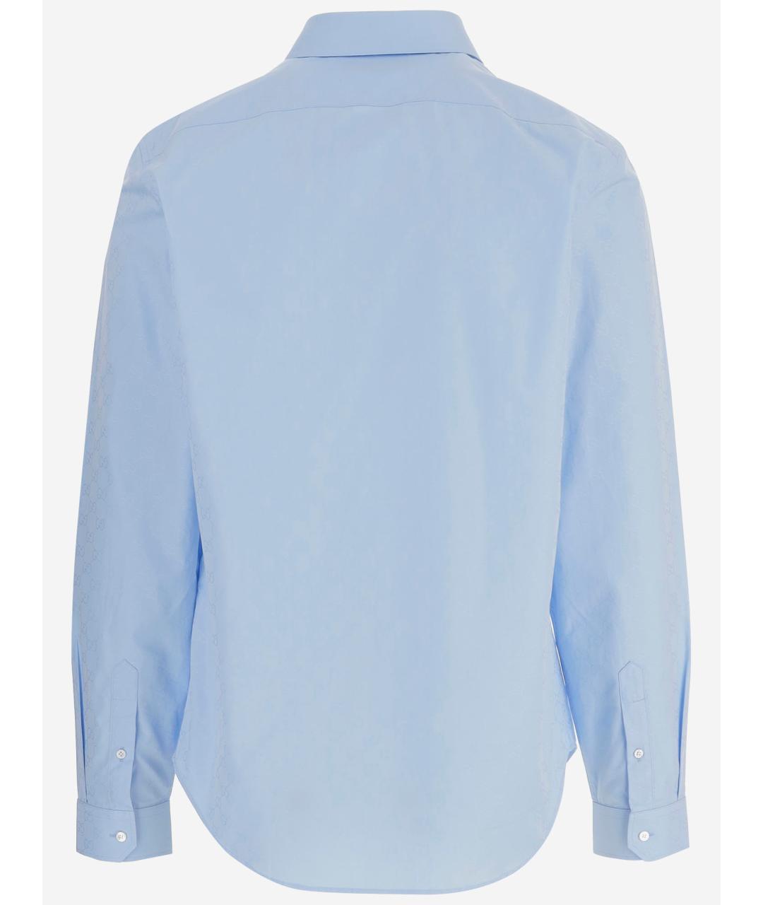 GUCCI Голубая хлопковая кэжуал рубашка, фото 2