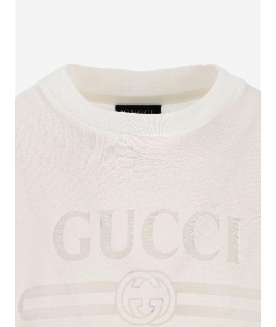 GUCCI Белая хлопковая футболка, фото 3