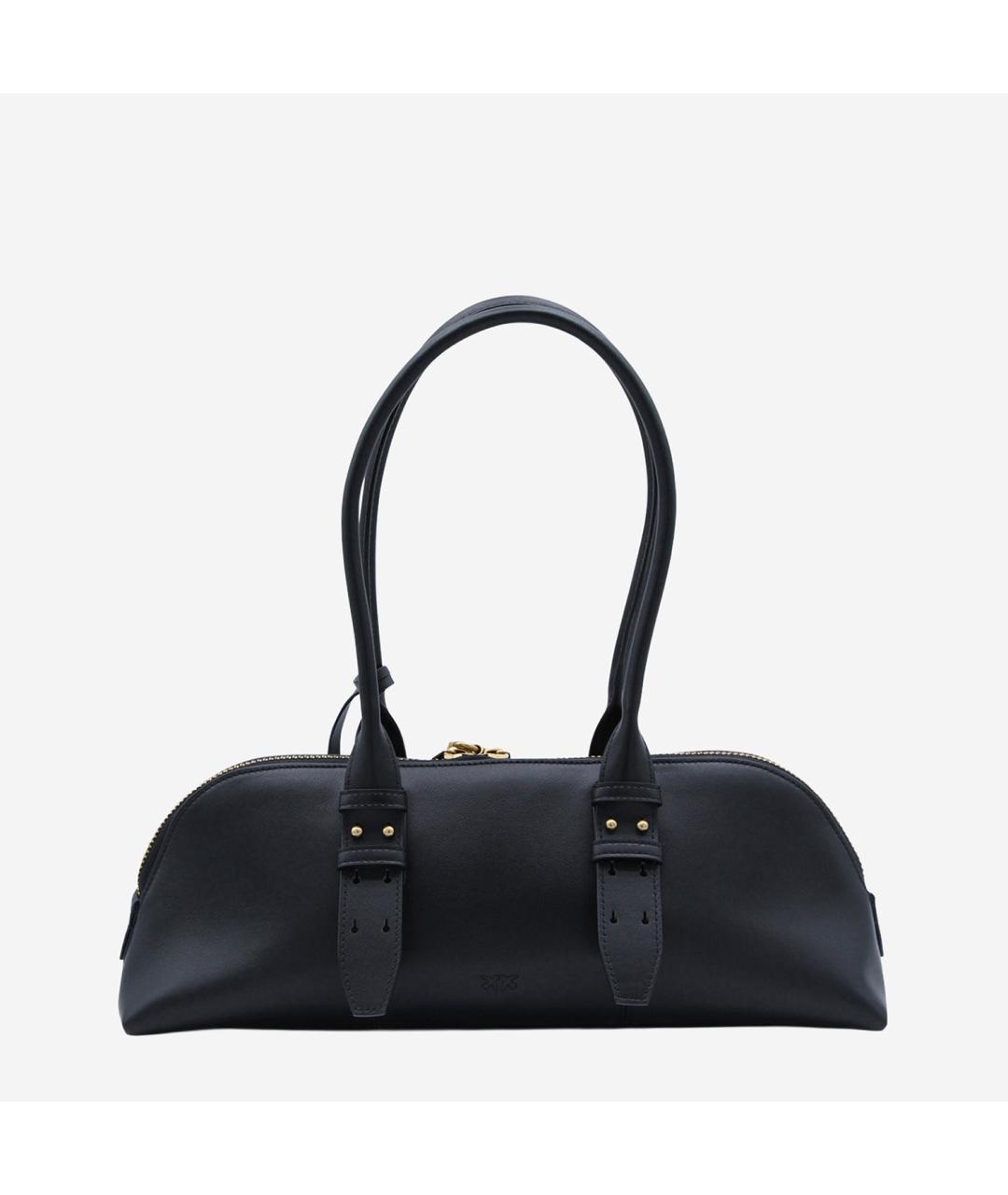 PINKO Черная кожаная сумка с короткими ручками, фото 3