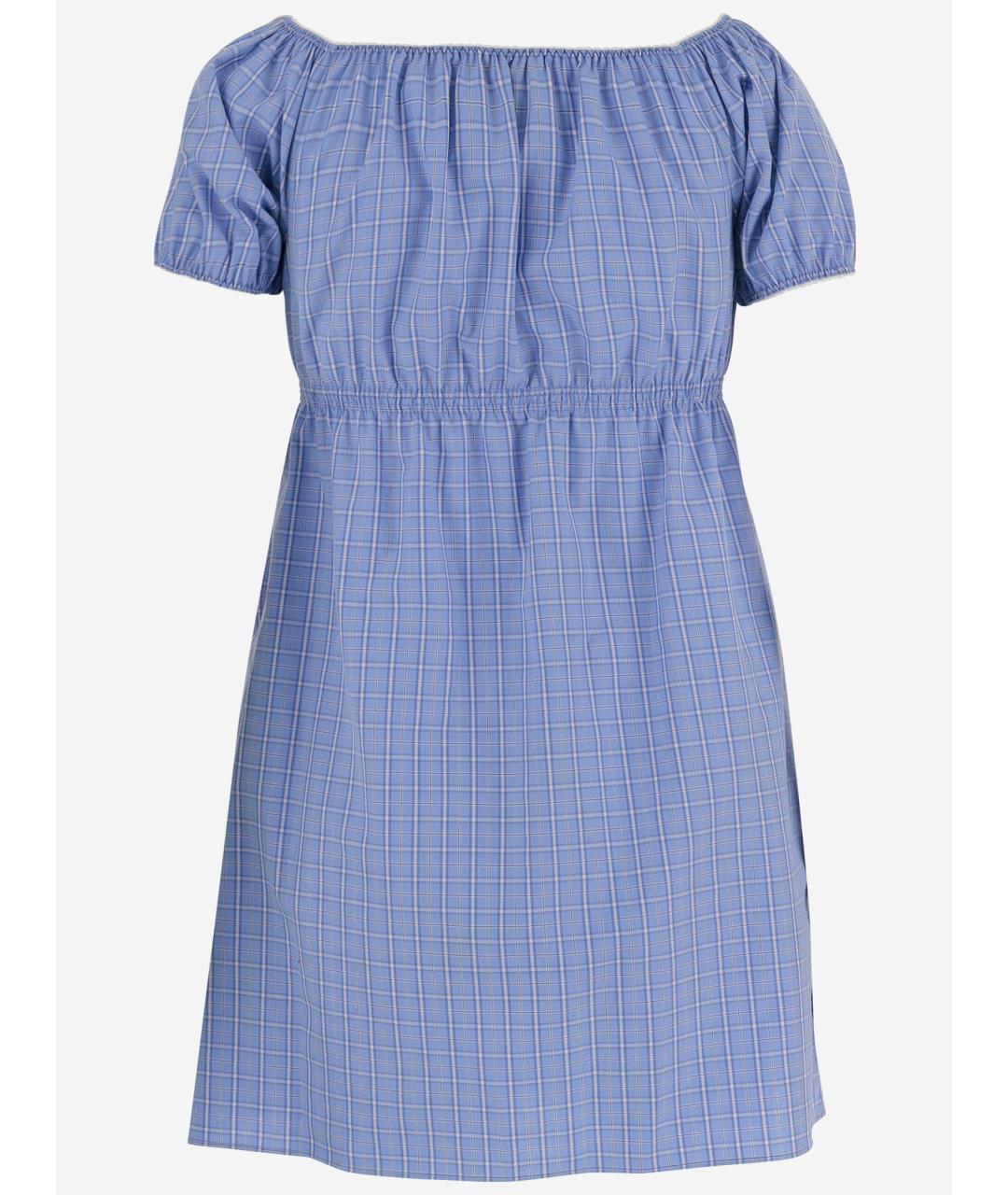 MIU MIU Голубое хлопковое повседневное платье, фото 2