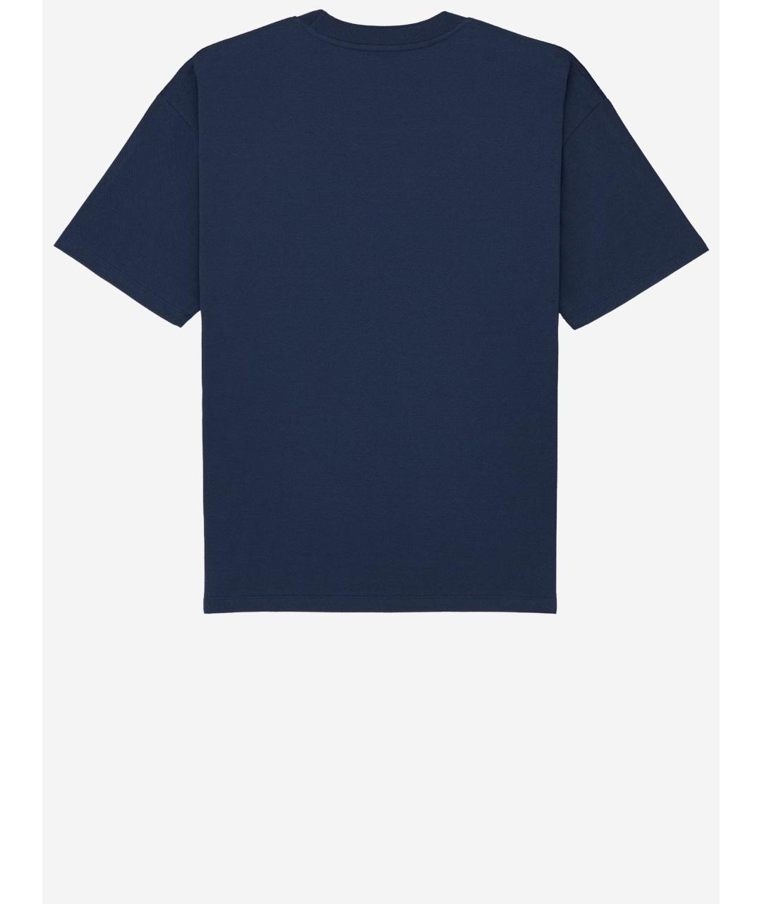 SAINT LAURENT Синяя хлопко-полиэстеровая футболка, фото 2