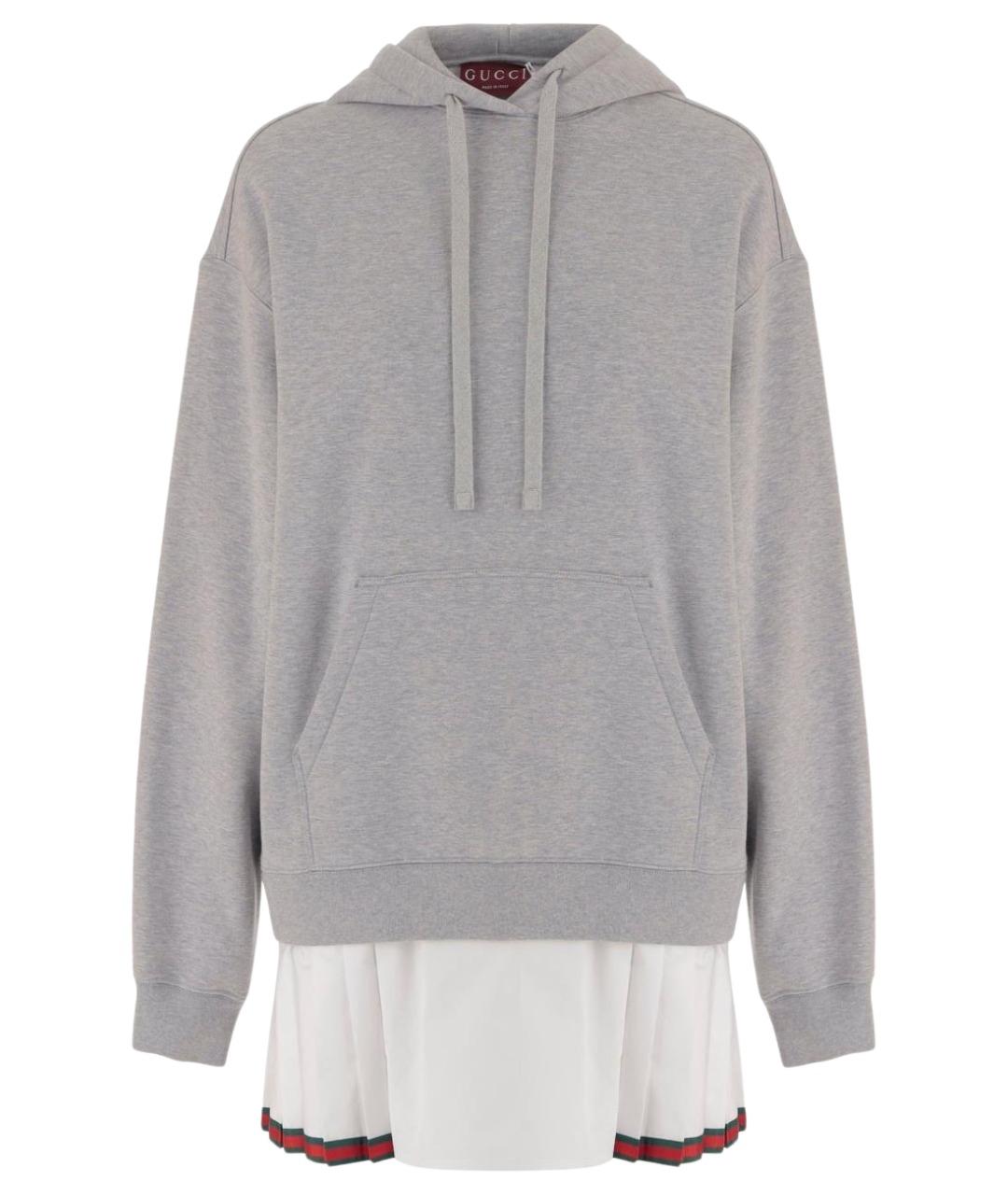 GUCCI Серое хлопковое повседневное платье, фото 1