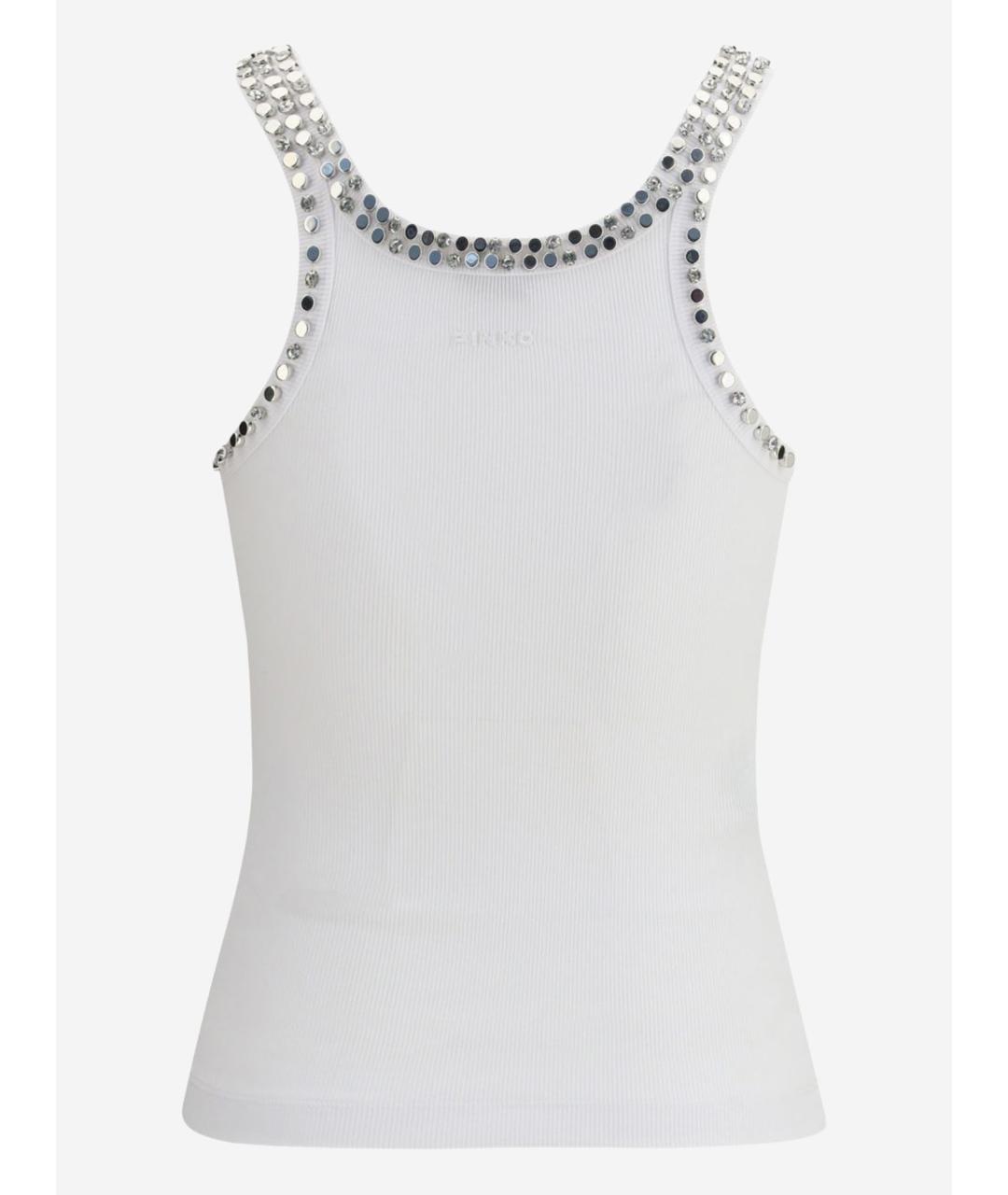 PINKO Белая хлопковая майка, фото 2