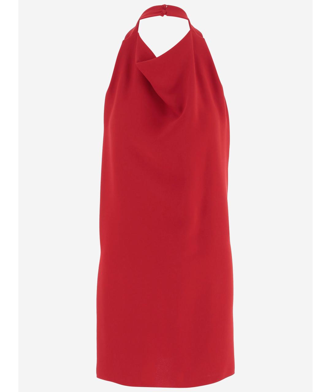 VALENTINO Красное шелковое коктейльное платье, фото 4
