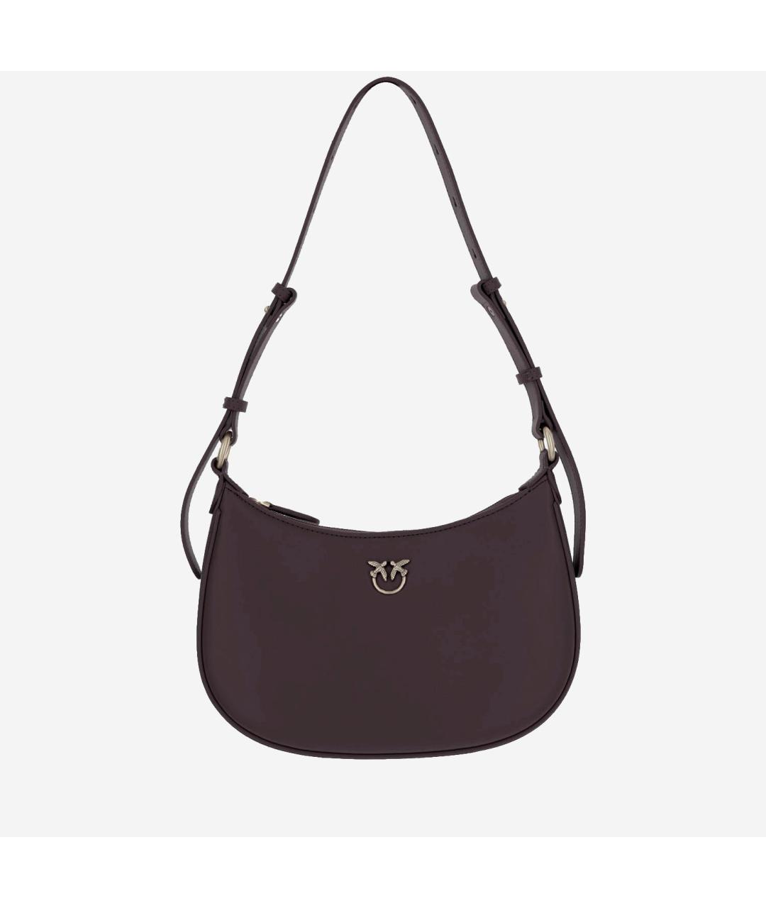 PINKO Бордовая кожаная сумка через плечо, фото 5