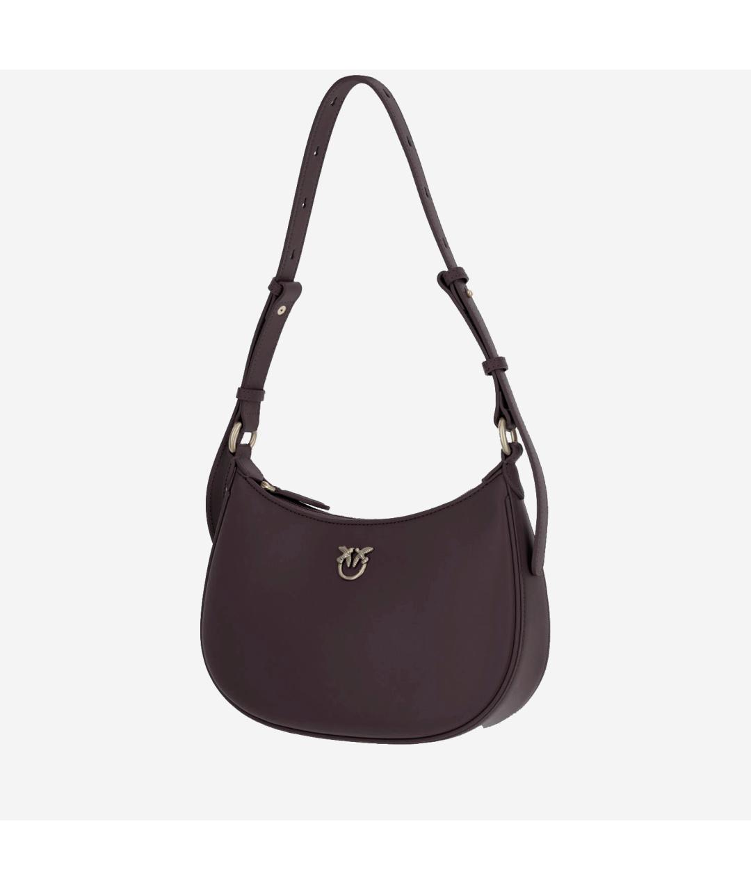 PINKO Бордовая кожаная сумка через плечо, фото 2