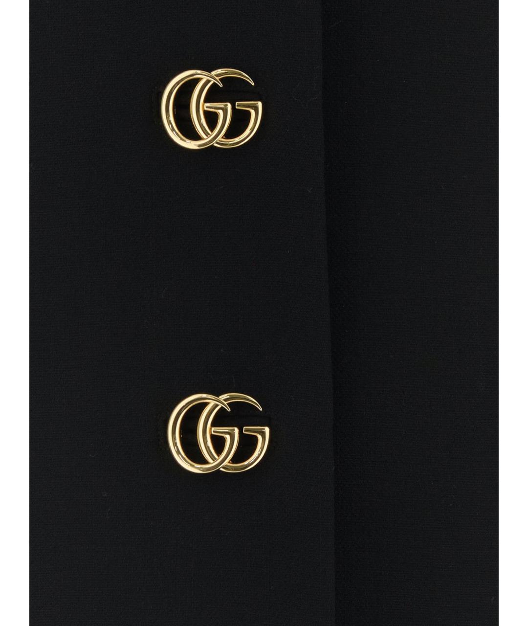 GUCCI Черная шерстяная юбка мини, фото 3