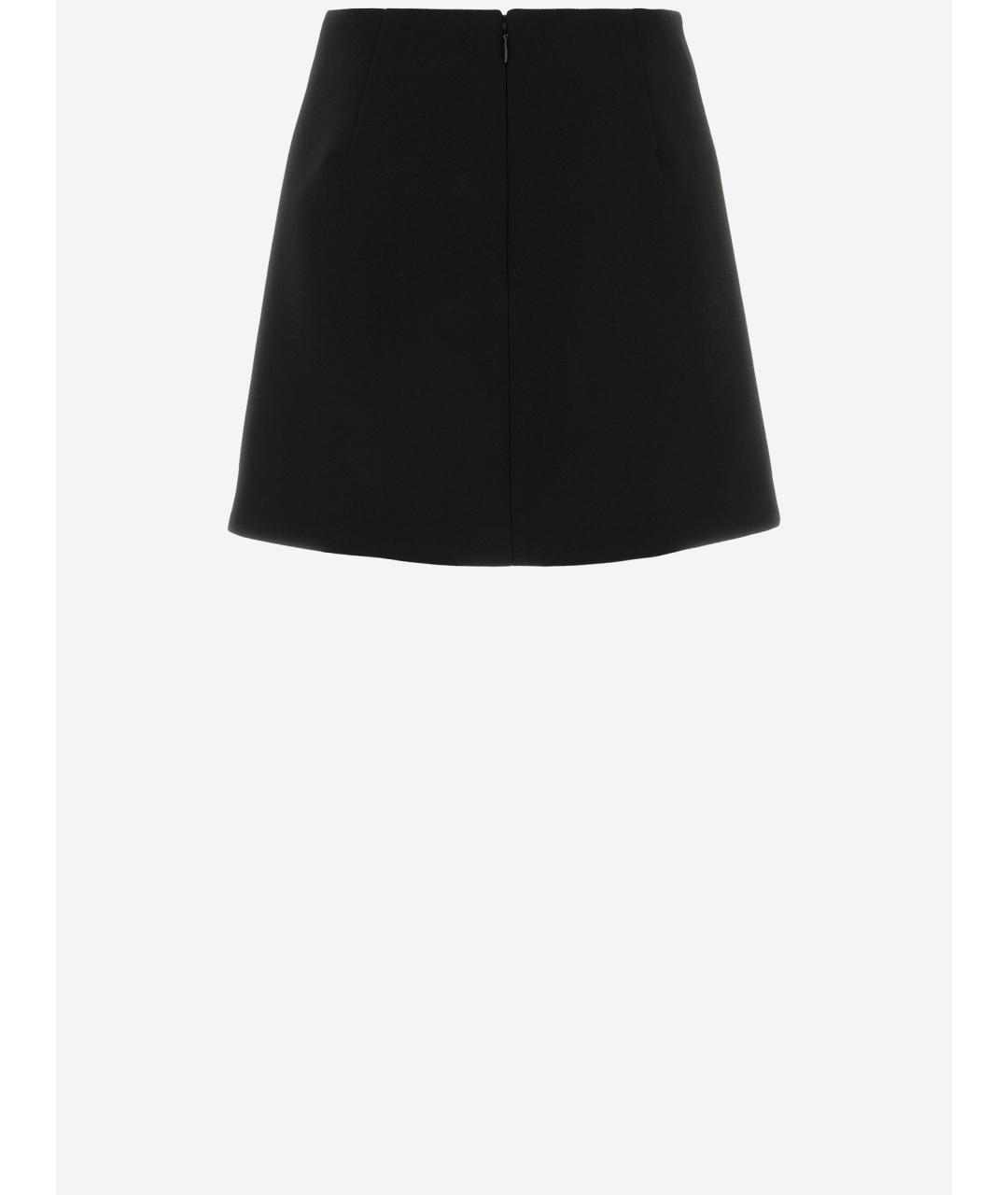 GUCCI Черная шерстяная юбка мини, фото 2