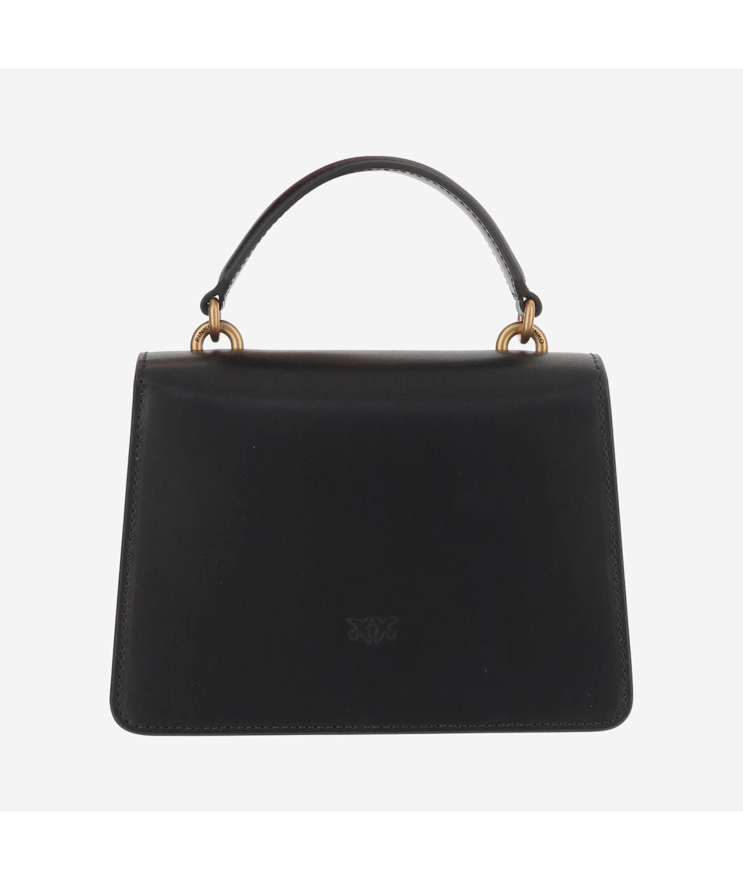 PINKO Черная кожаная сумка с короткими ручками, фото 3