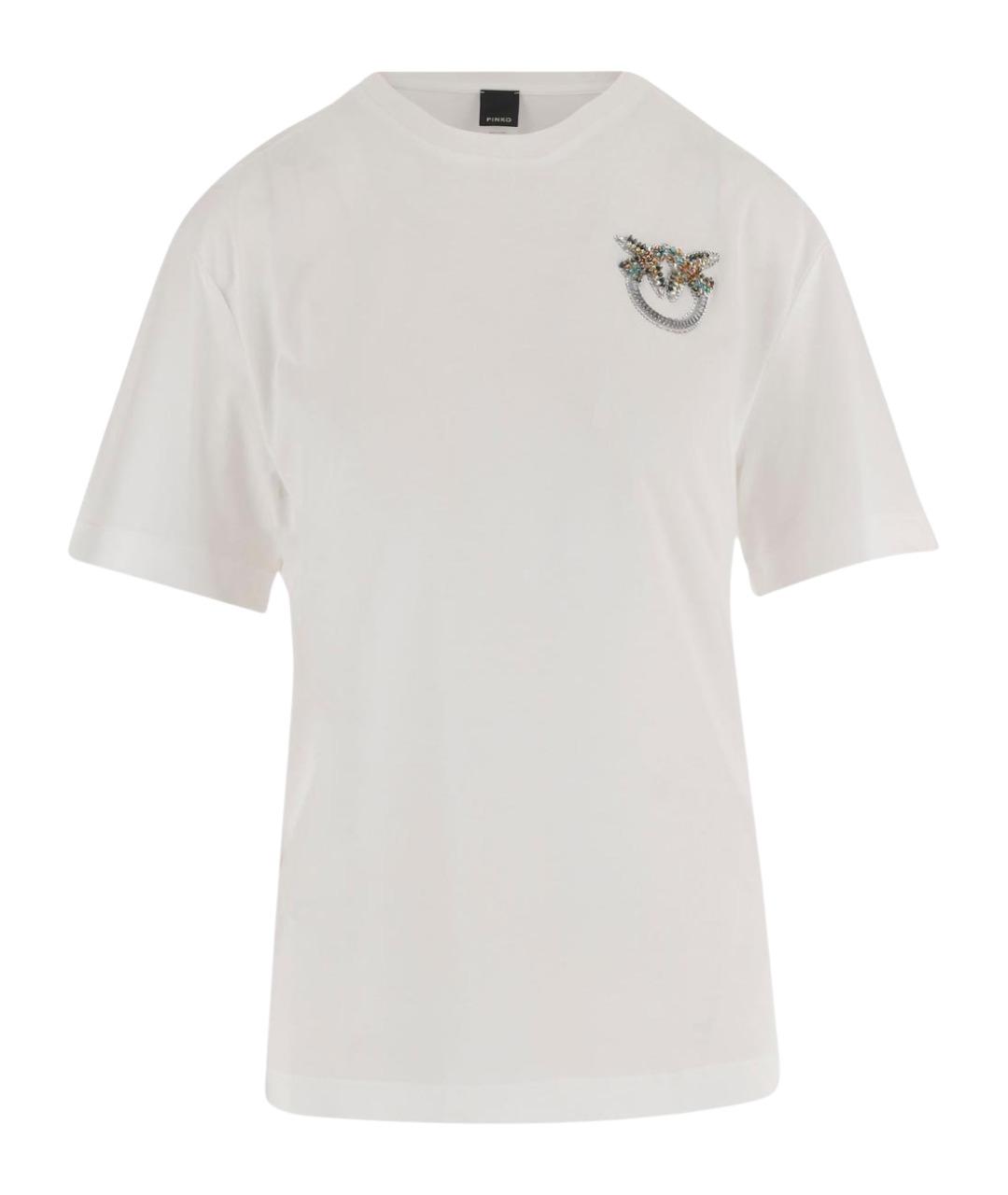 PINKO Белая хлопковая футболка, фото 1