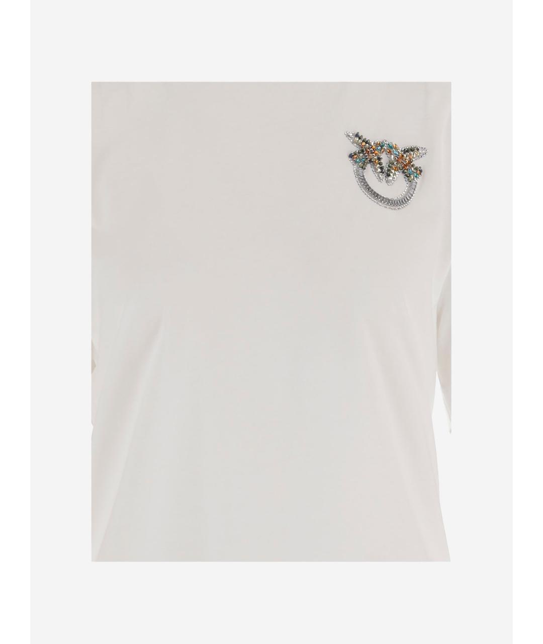 PINKO Белая хлопковая футболка, фото 3