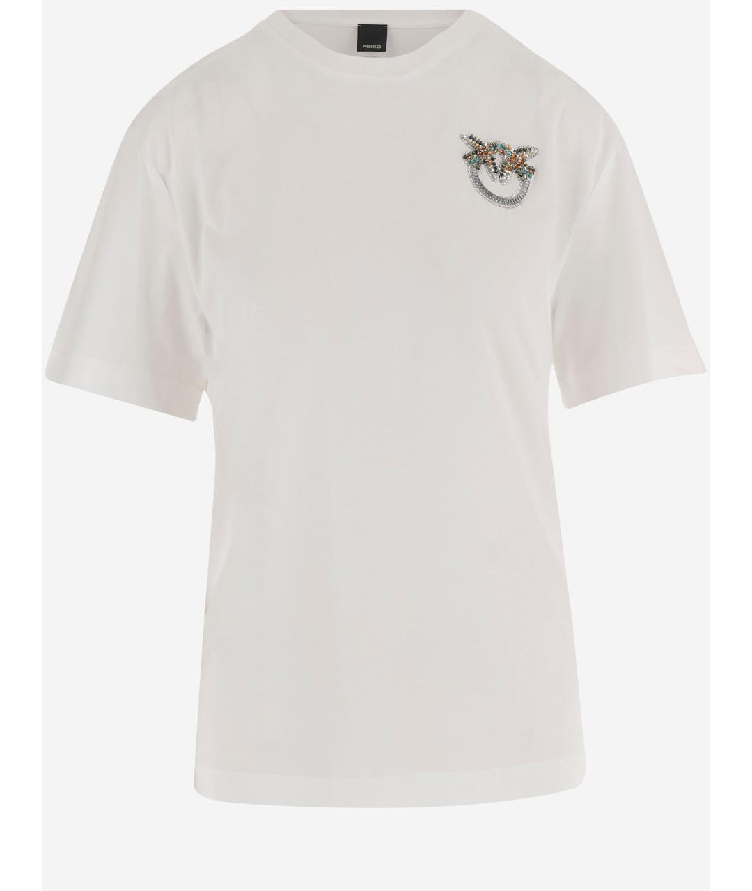 PINKO Белая хлопковая футболка, фото 4