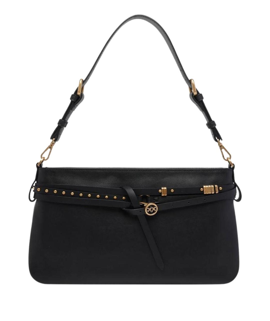 PINKO Черная кожаная сумка через плечо, фото 1