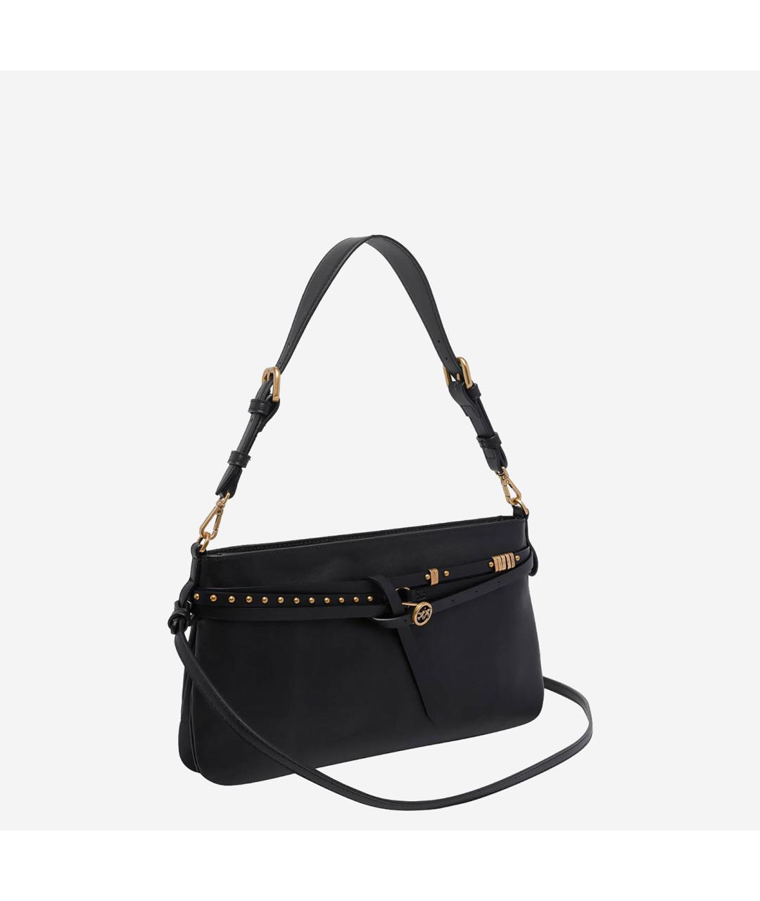 PINKO Черная кожаная сумка через плечо, фото 2