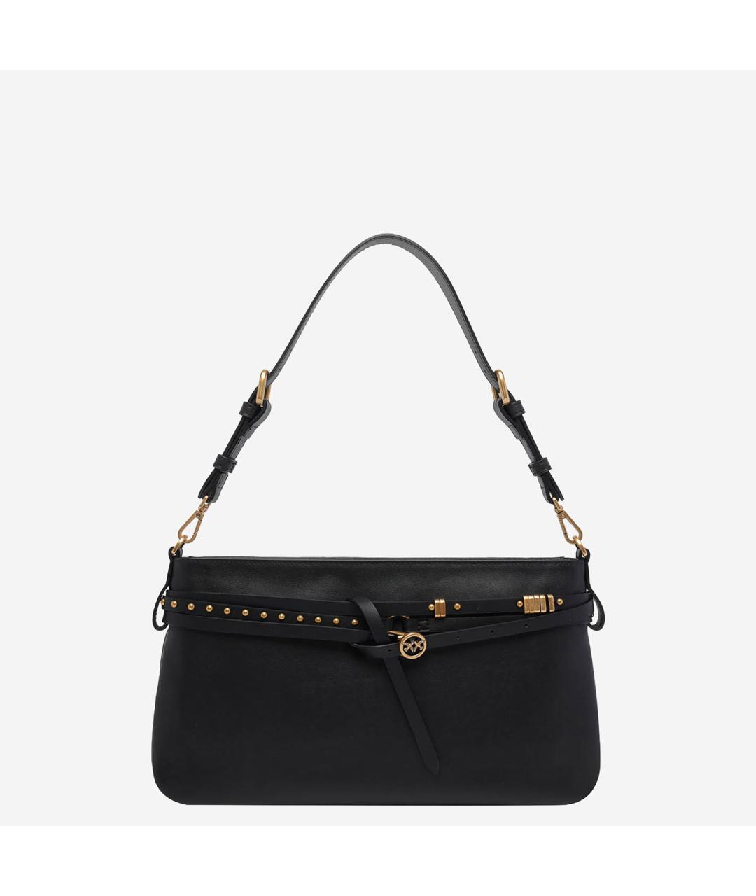 PINKO Черная кожаная сумка через плечо, фото 5