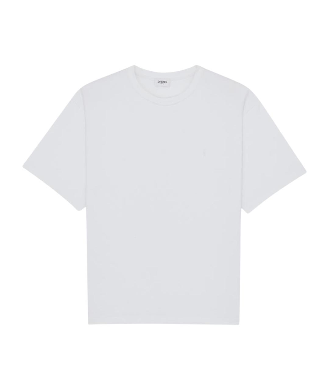 SAINT LAURENT Белая хлопковая футболка, фото 1