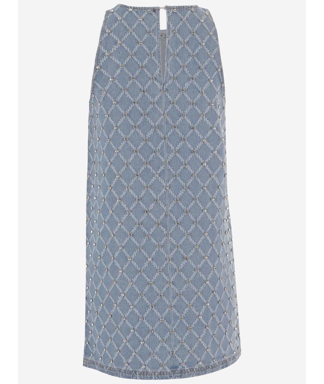 PINKO Голубое хлопковое повседневное платье, фото 2