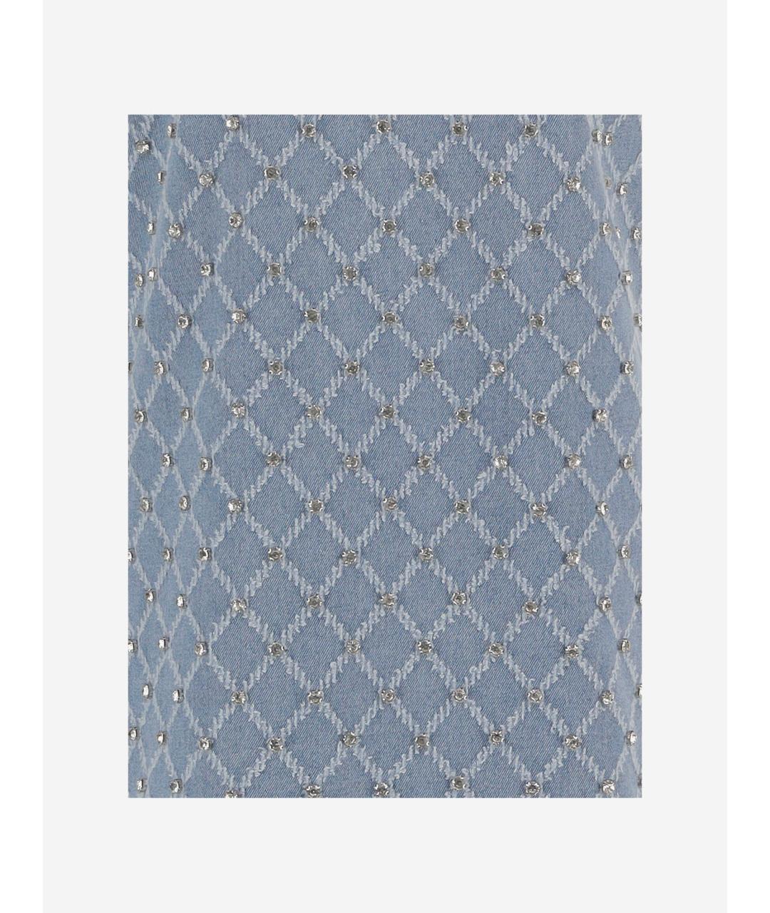 PINKO Голубое хлопковое повседневное платье, фото 3