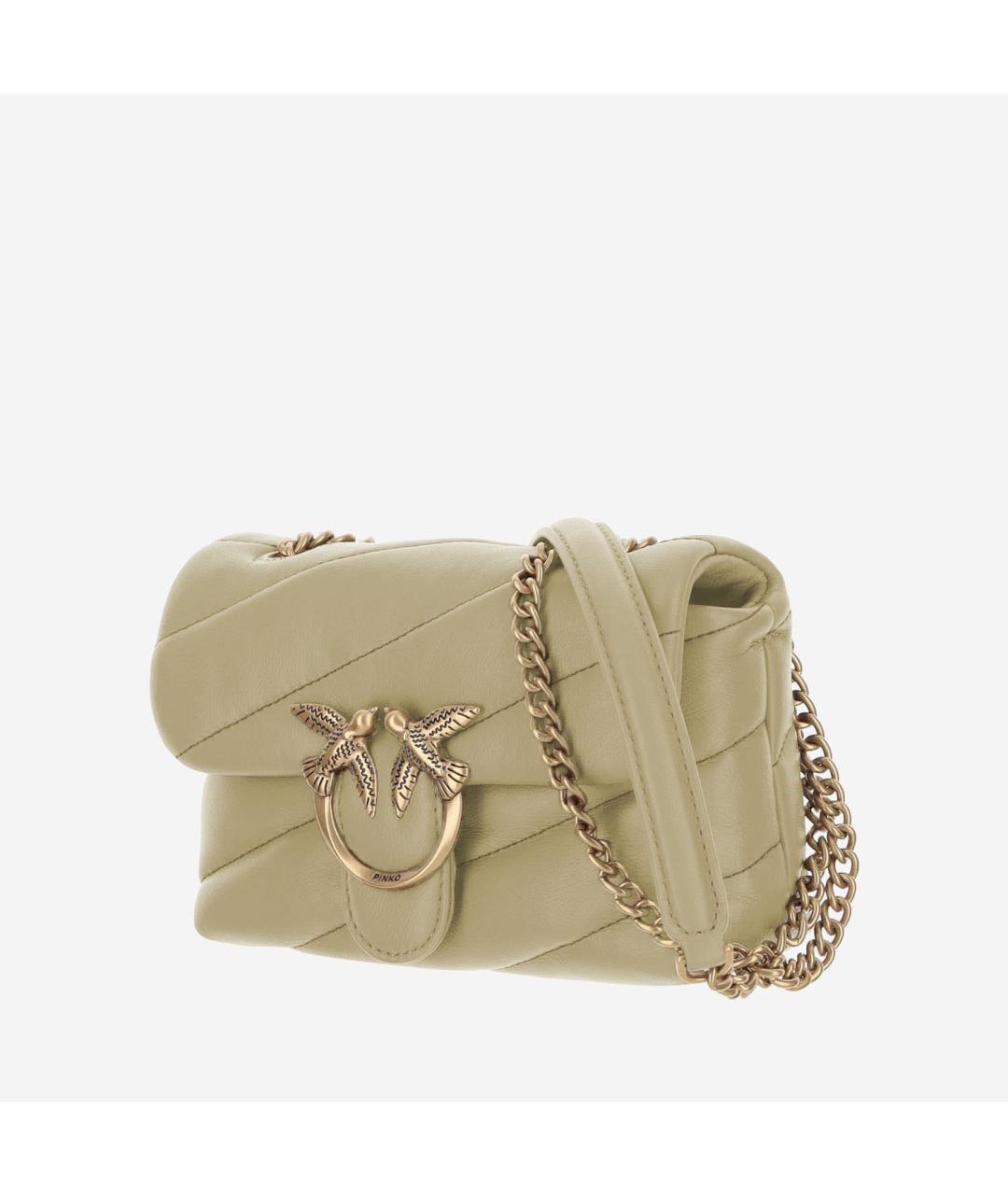 PINKO Желтая кожаная сумка через плечо, фото 2