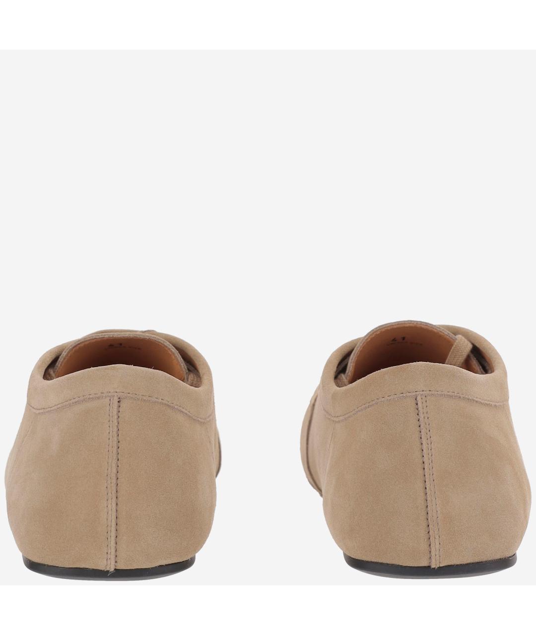 TOD'S Бежевые замшевые низкие ботинки, фото 4