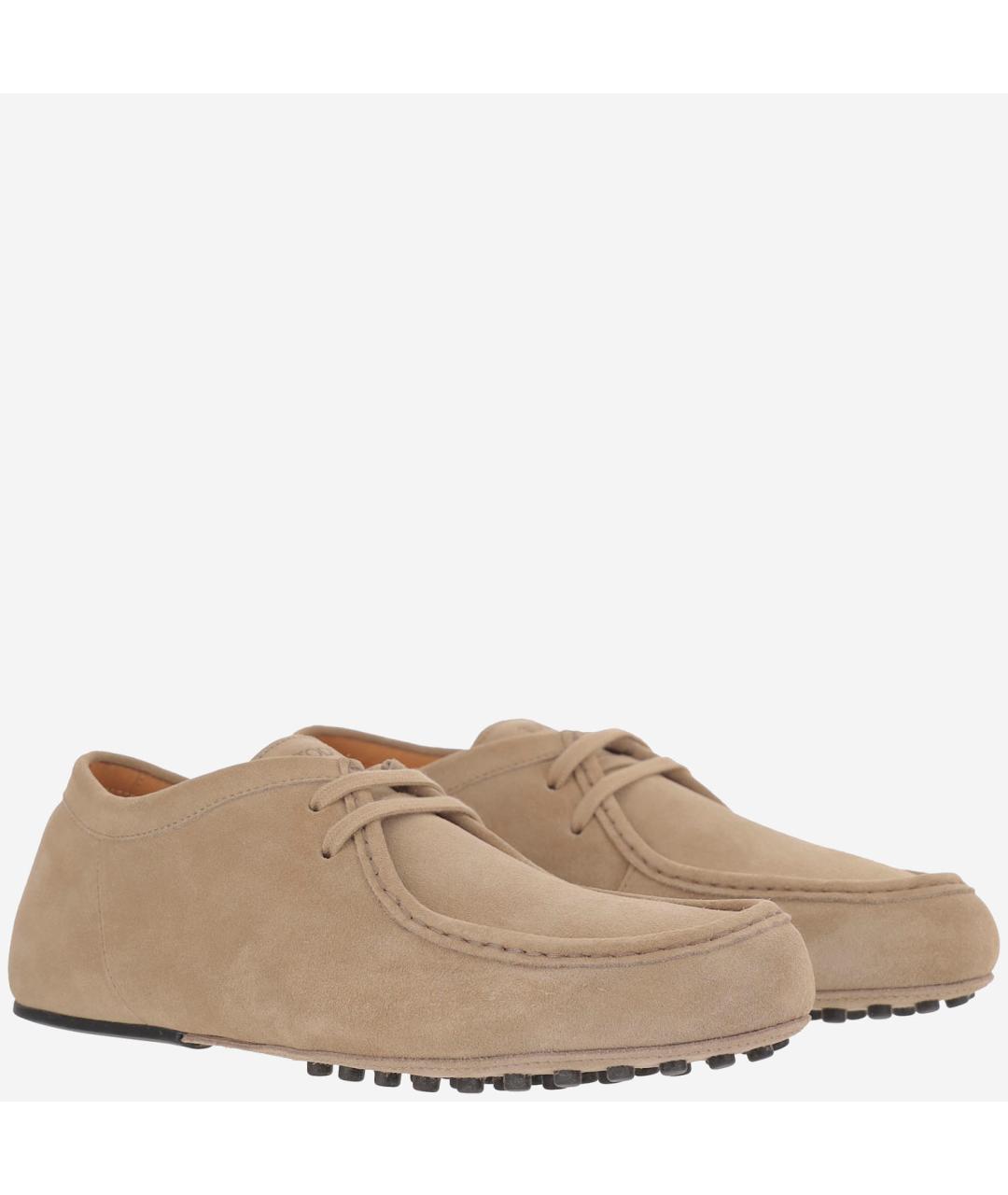 TOD'S Бежевые замшевые низкие ботинки, фото 3